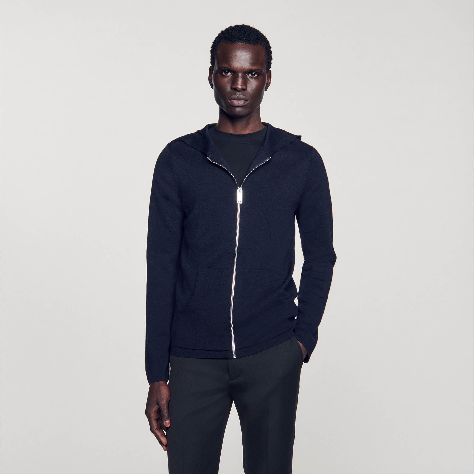 Zipped cardigan with hood Zipped cardigan with hood
