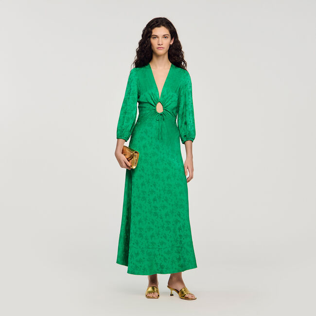 Floral jacquard maxi dress