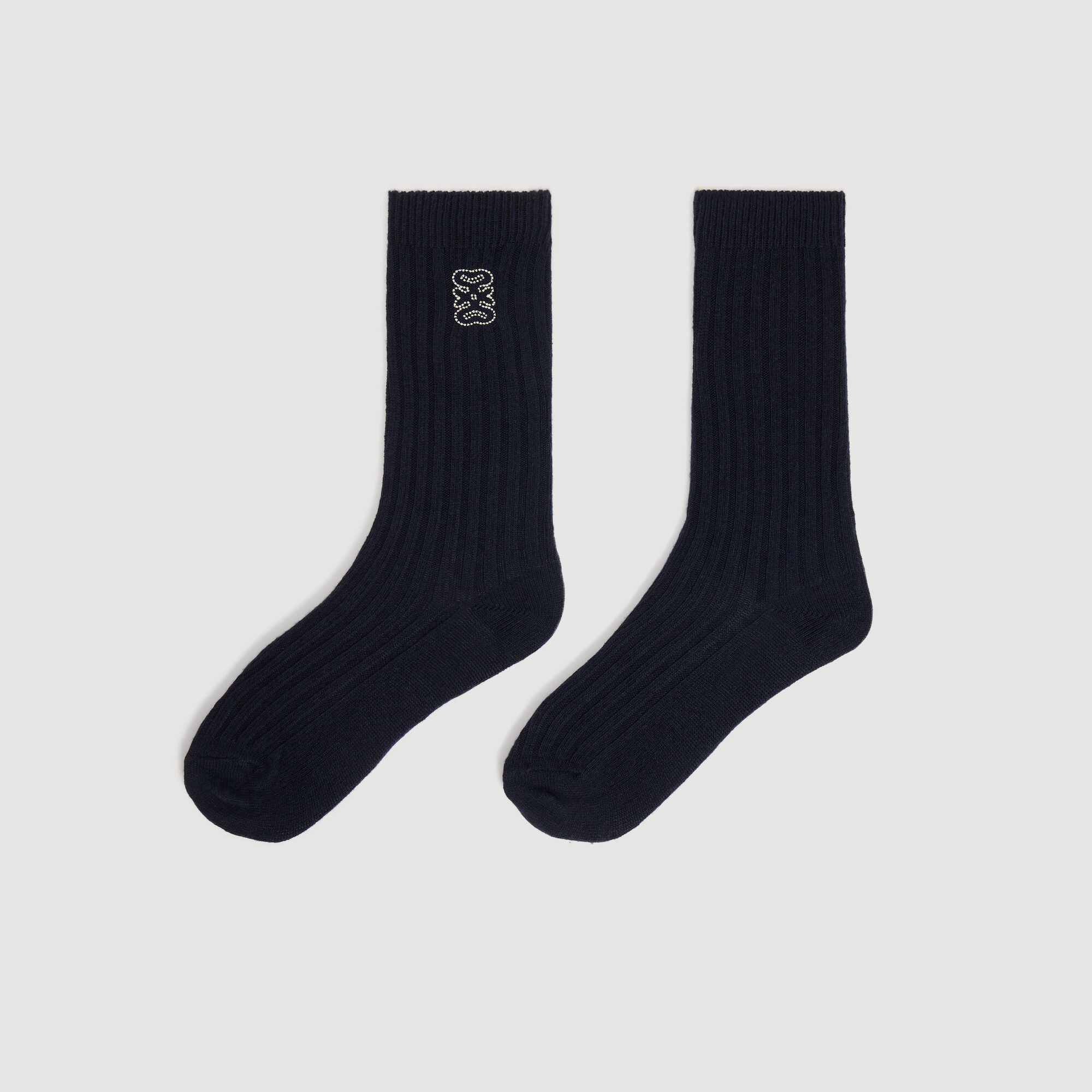 Ribbed logo socks