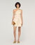 Short cutaway satin-effect dress