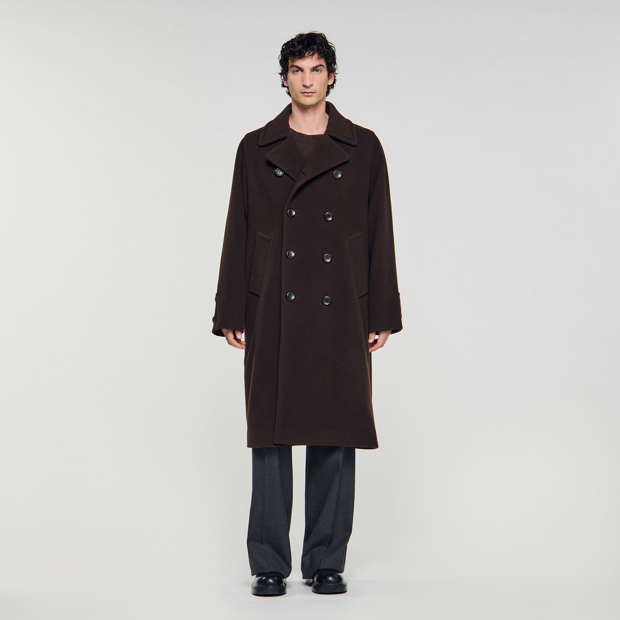 Wool and cashmere double coat