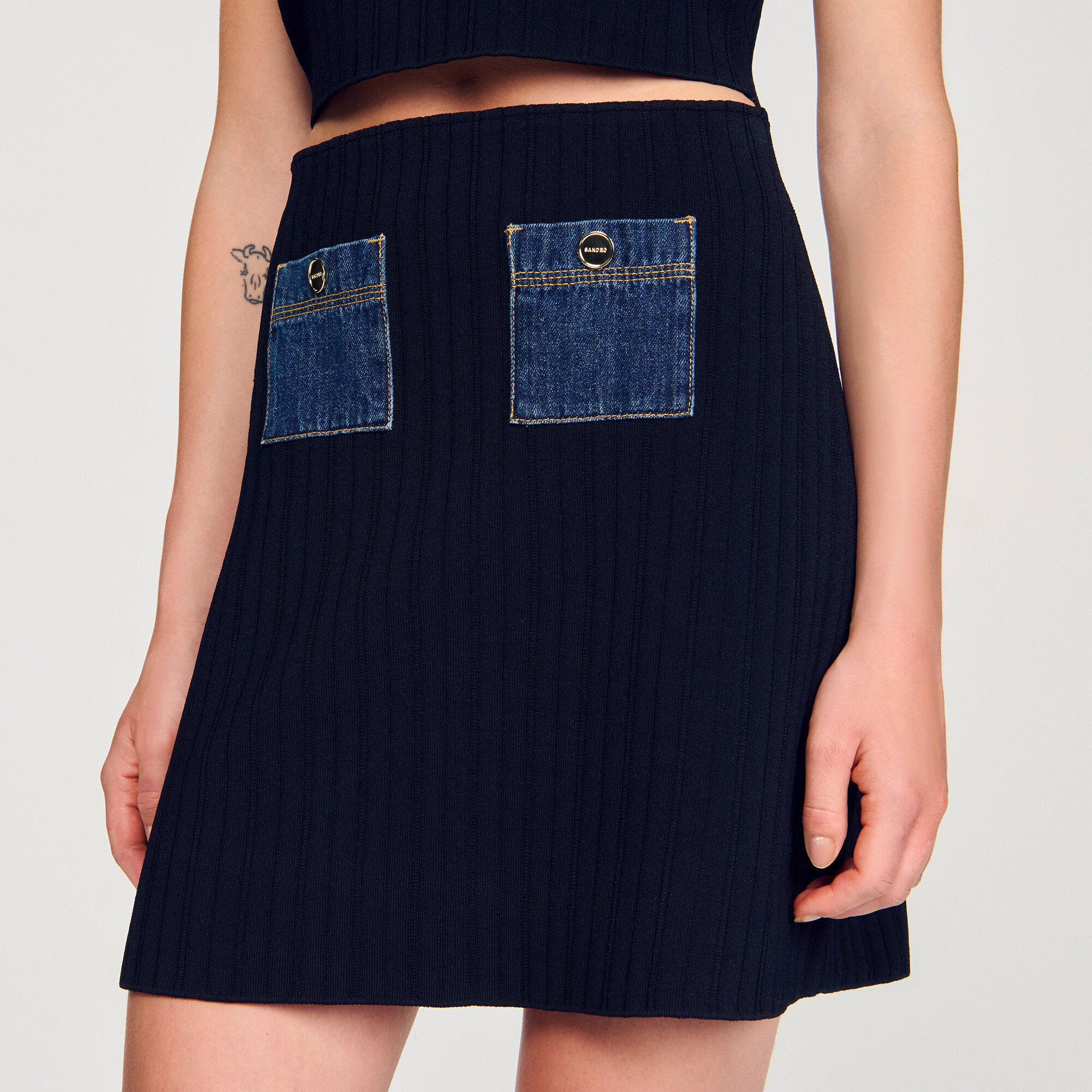Short knit and denim skirt Short knit and denim skirt