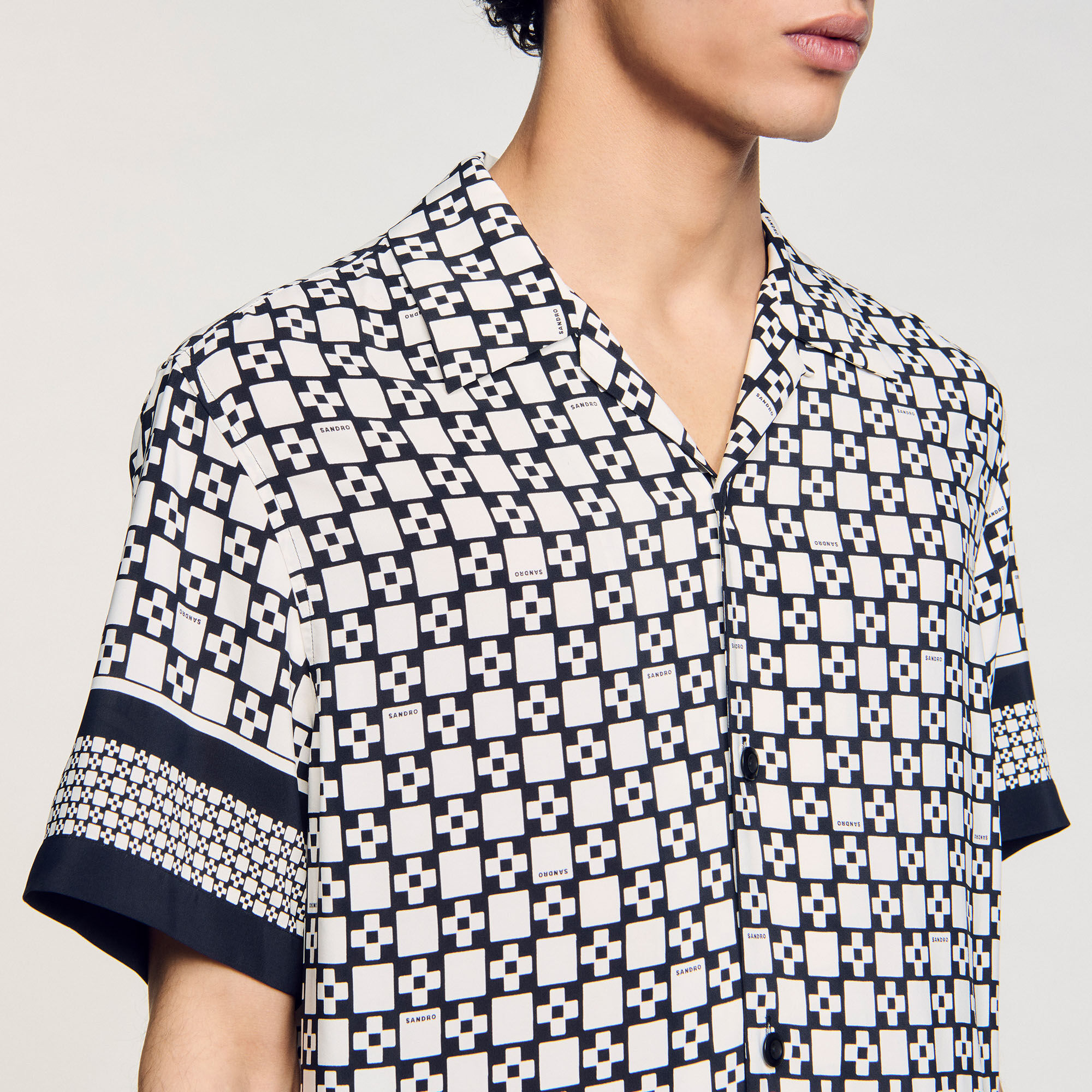 Square Cross motif flowing blouse