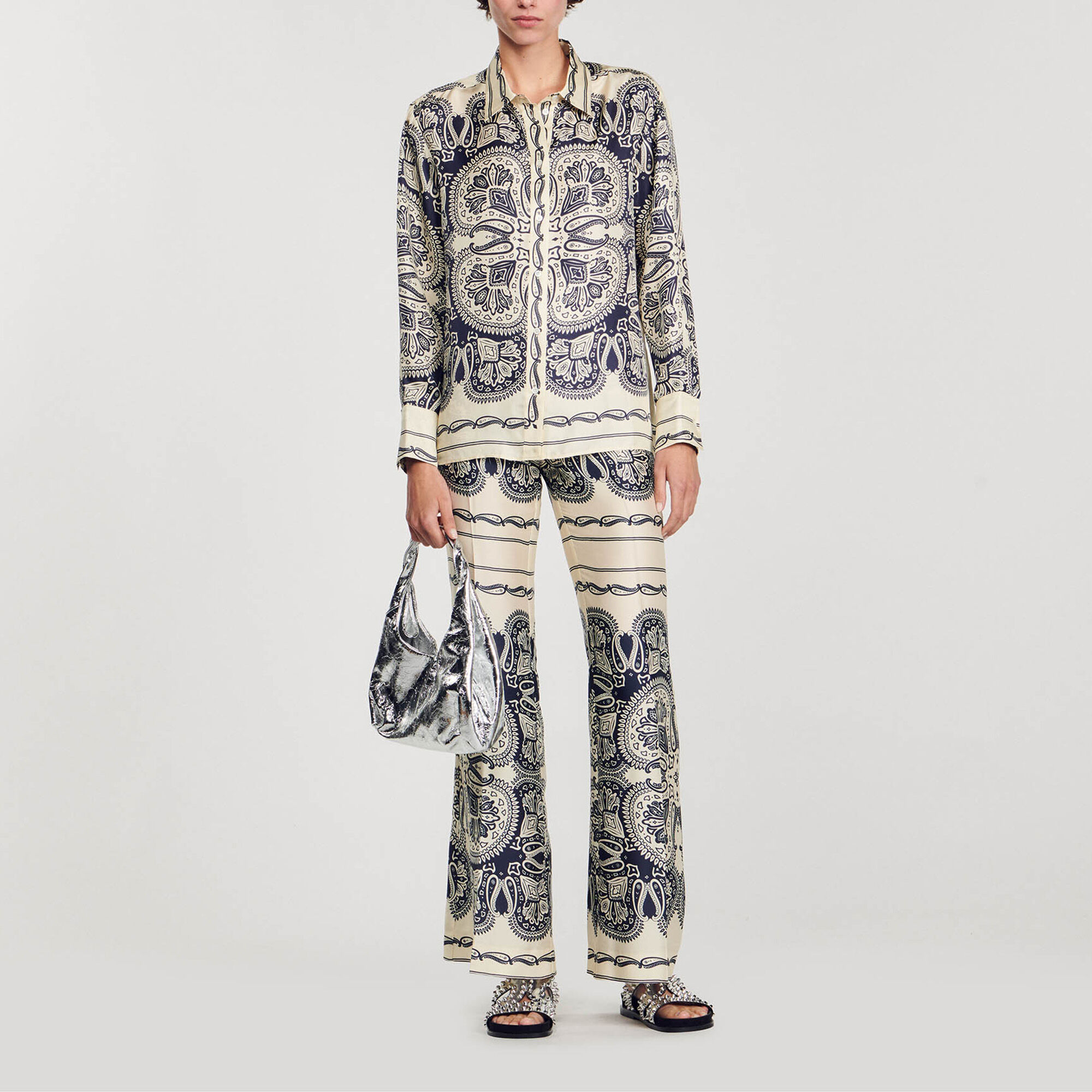 Patterned silk shirt