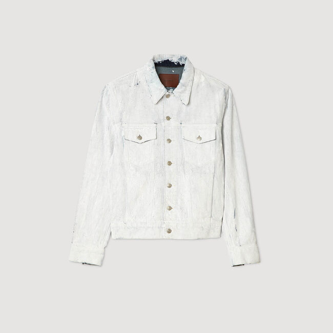 Cracked coated denim jacket