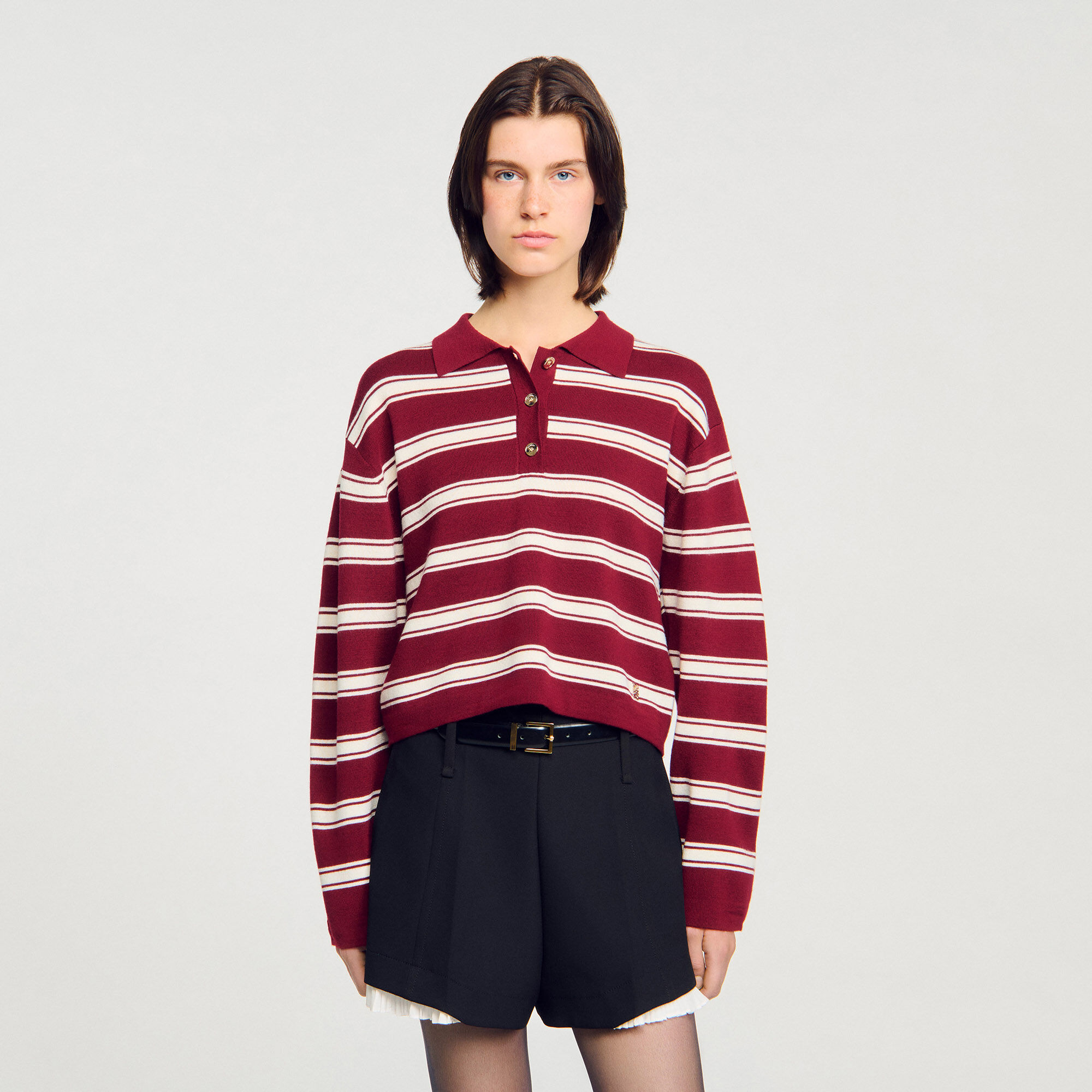 Striped polo jumper