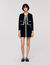 Two-tone shirt collar cardigan Two-tone shirt collar cardigan