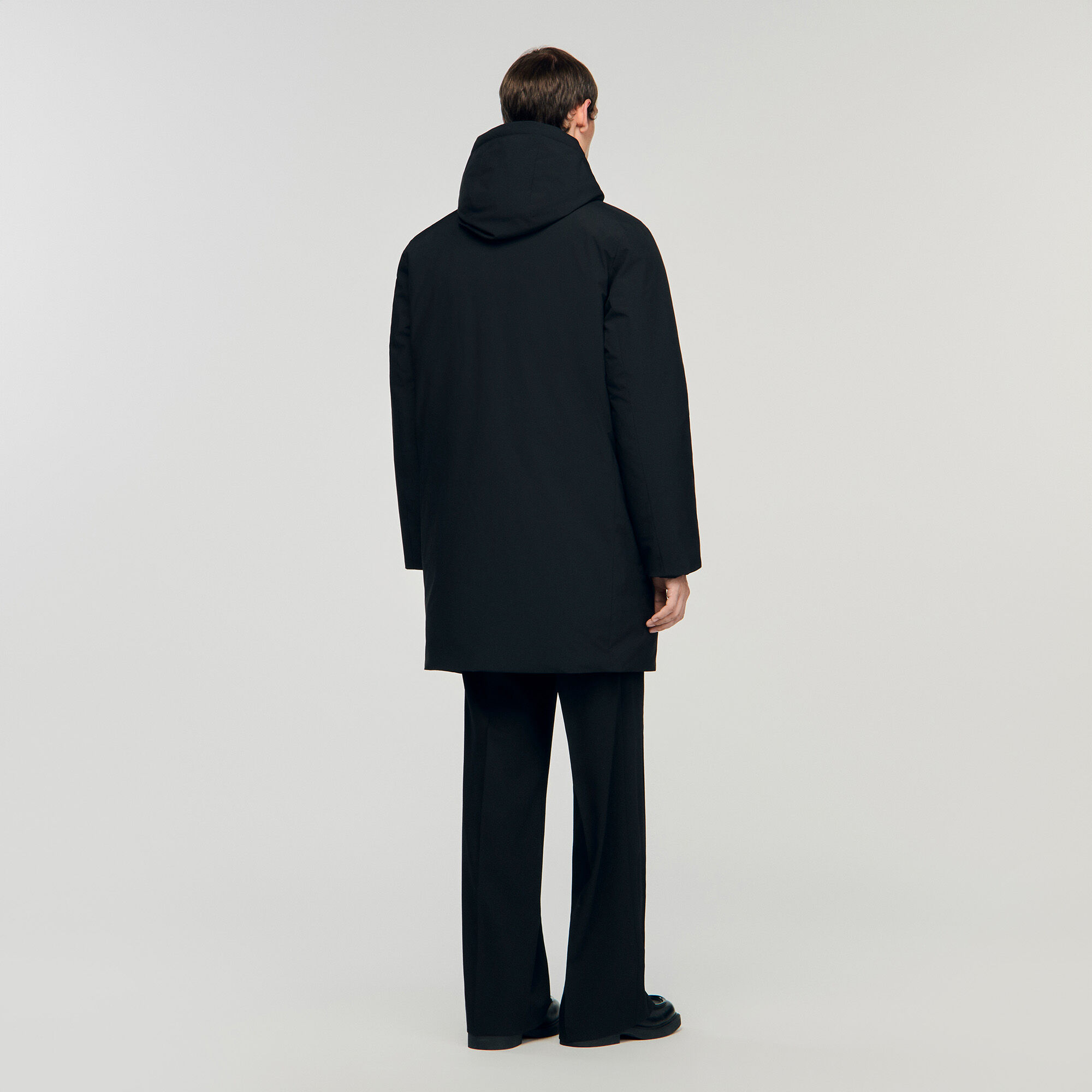 Hooded parka with zip