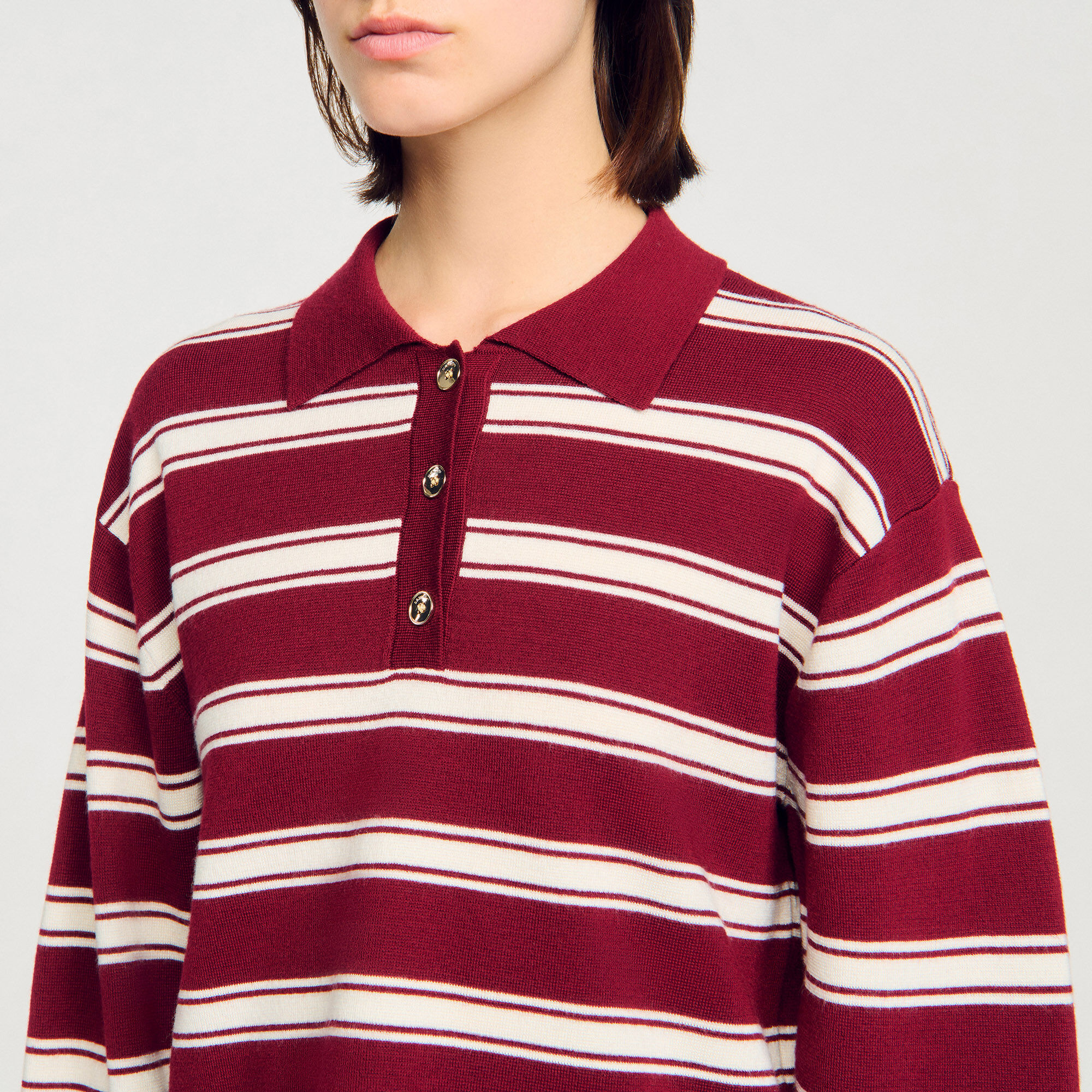Striped polo jumper