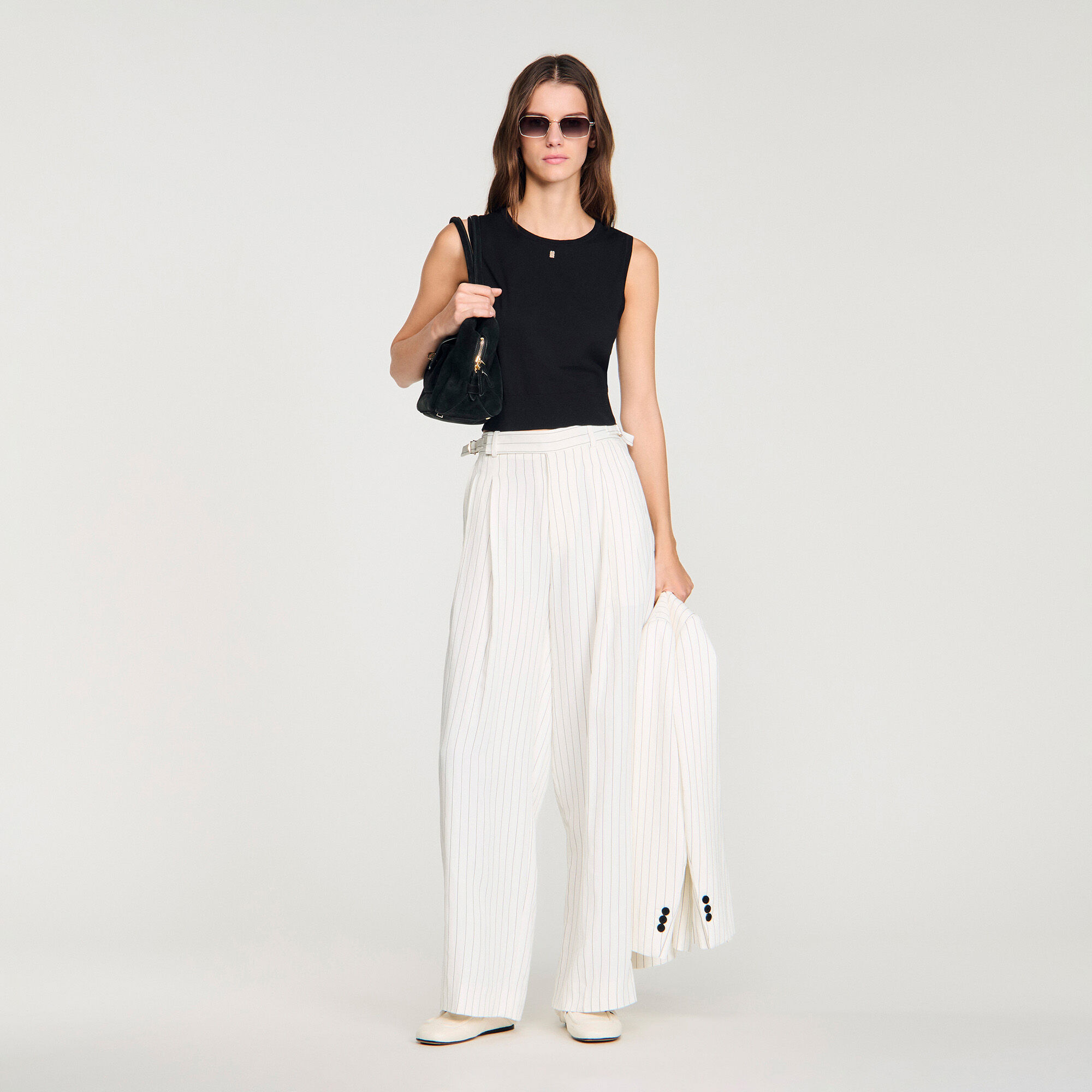 Striped suit trousers