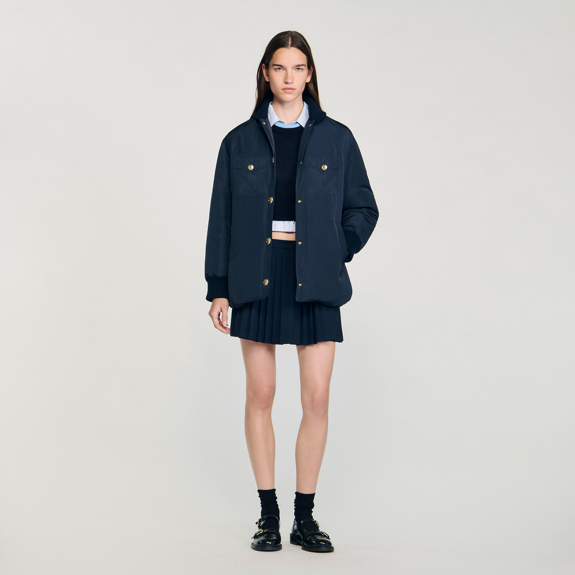 Puffer jacket with teddy collar Puffer jacket with teddy collar