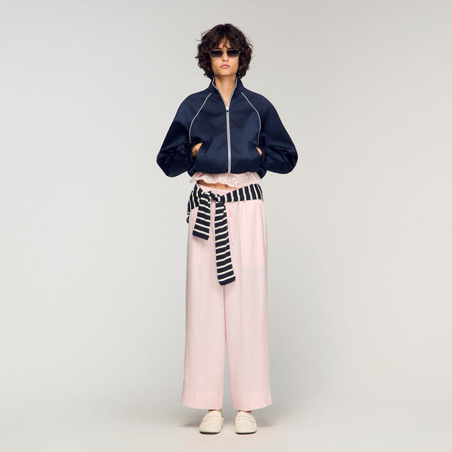 Satin wide-leg trousers