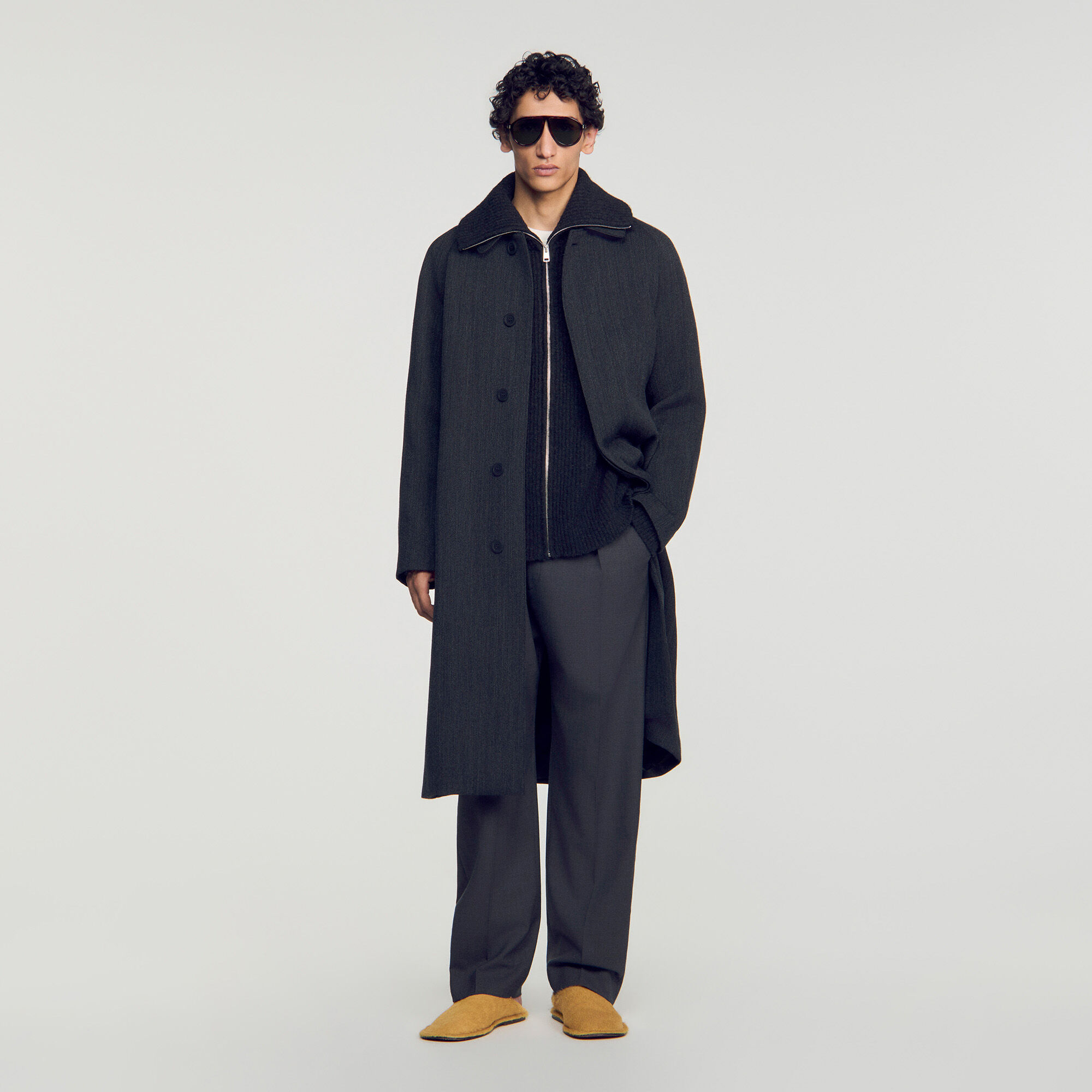 Long oversized cotton coat