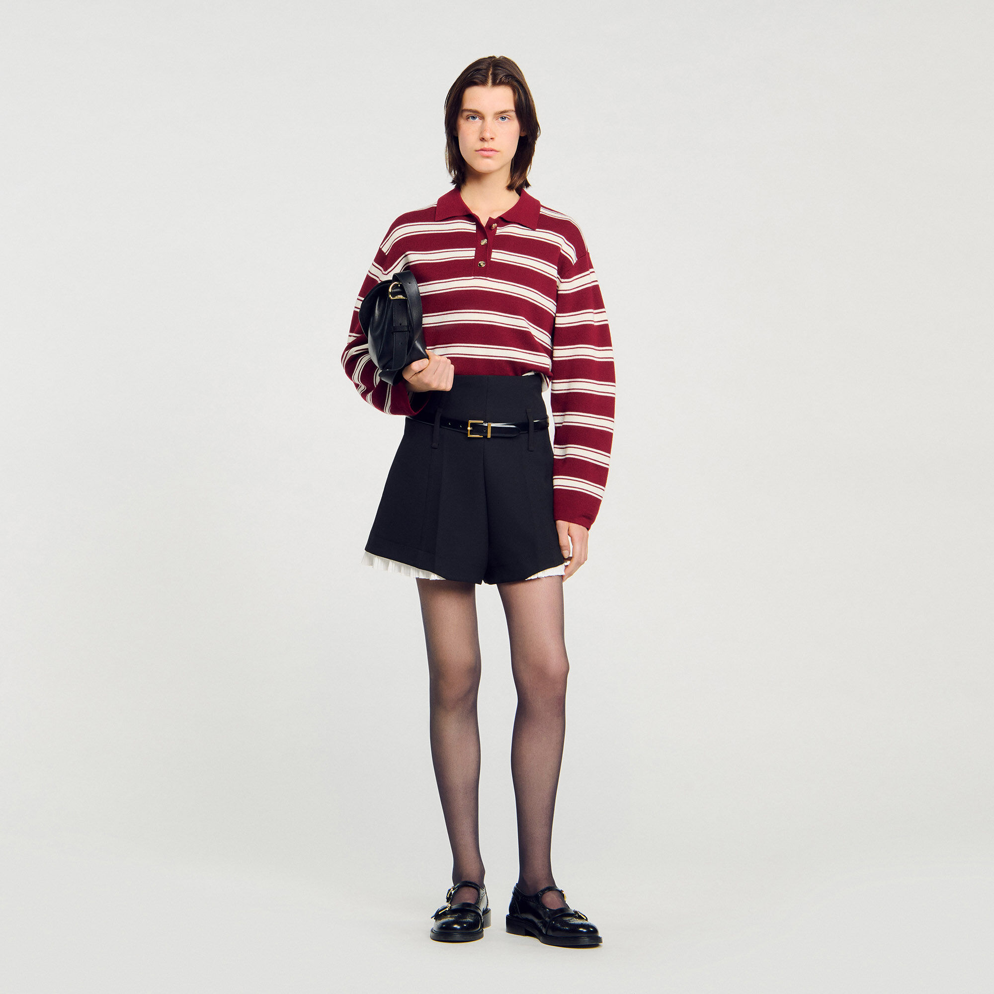 Striped polo jumper