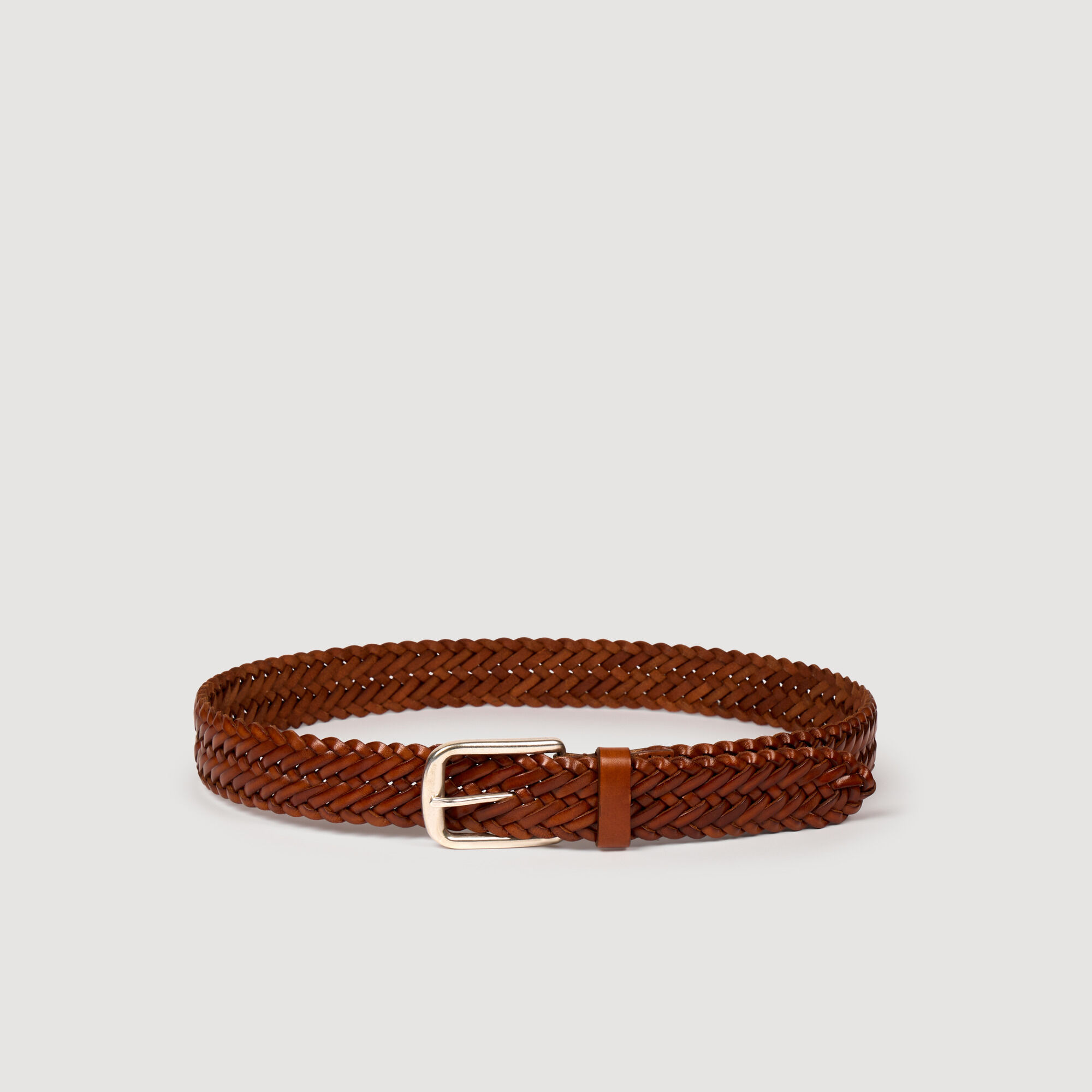 Braided leather belt