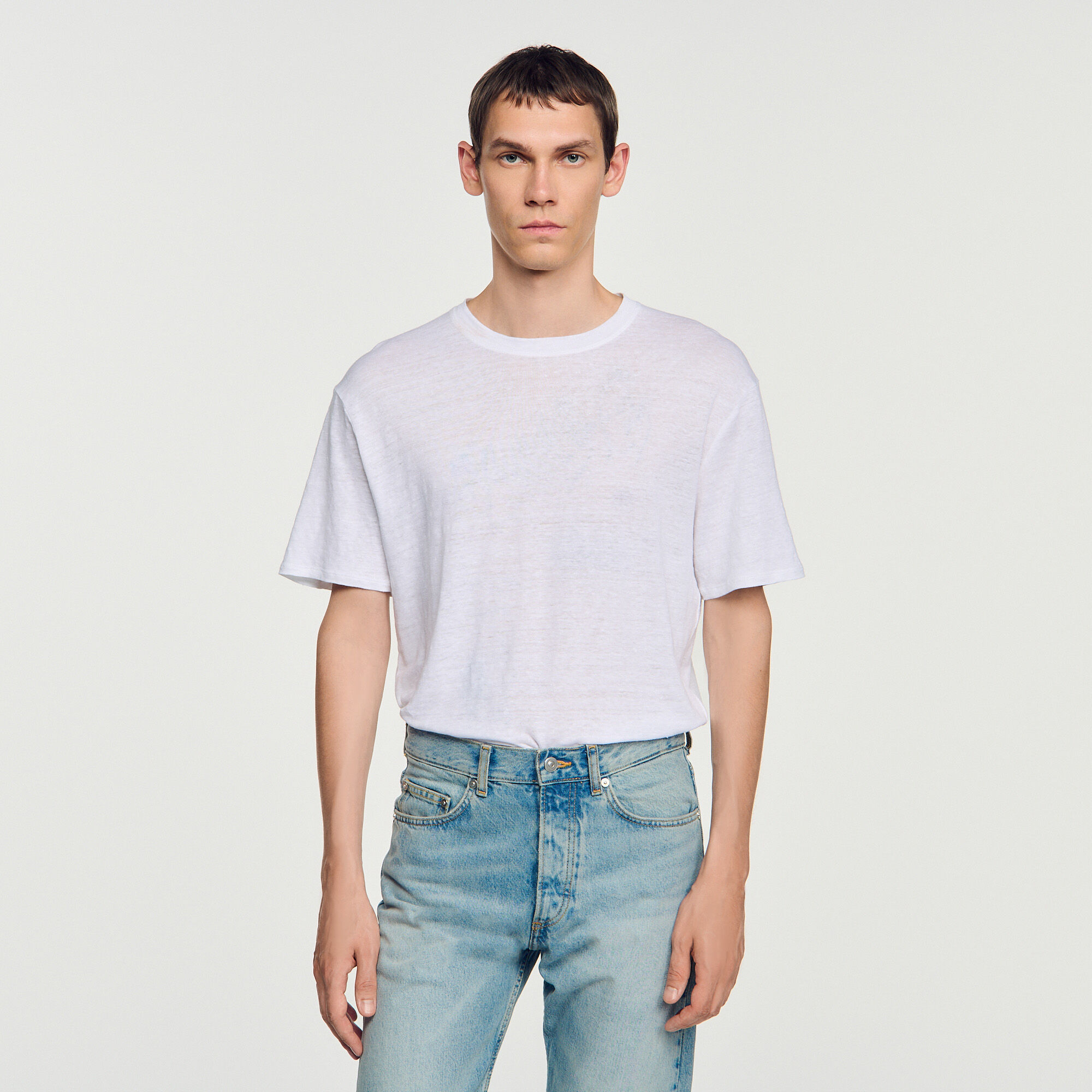 Certified linen T-shirt - Men | Sandro Paris