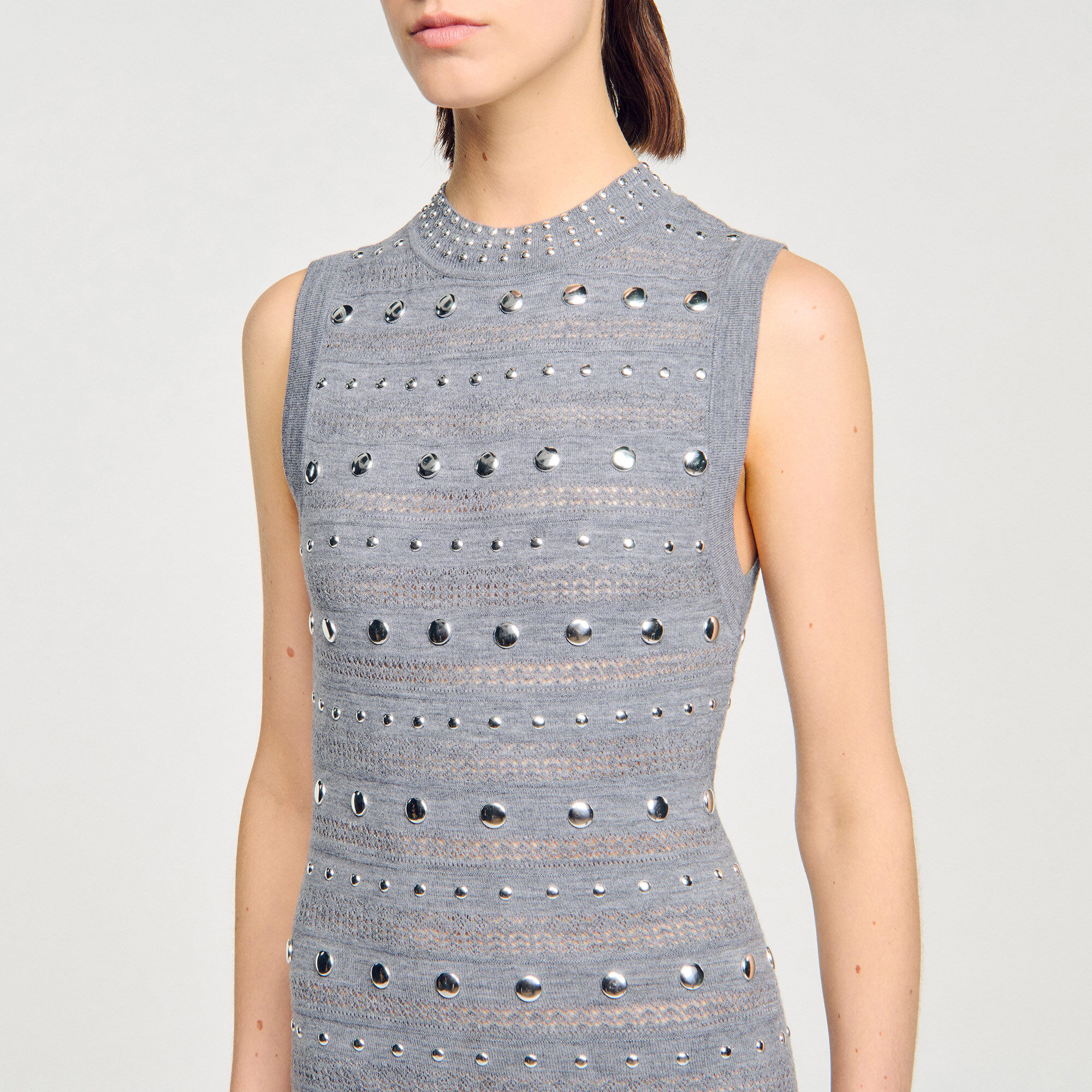 Knit maxi dress with studs Knit maxi dress with studs