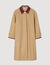 Trench coat with leather collar Trench coat with leather collar