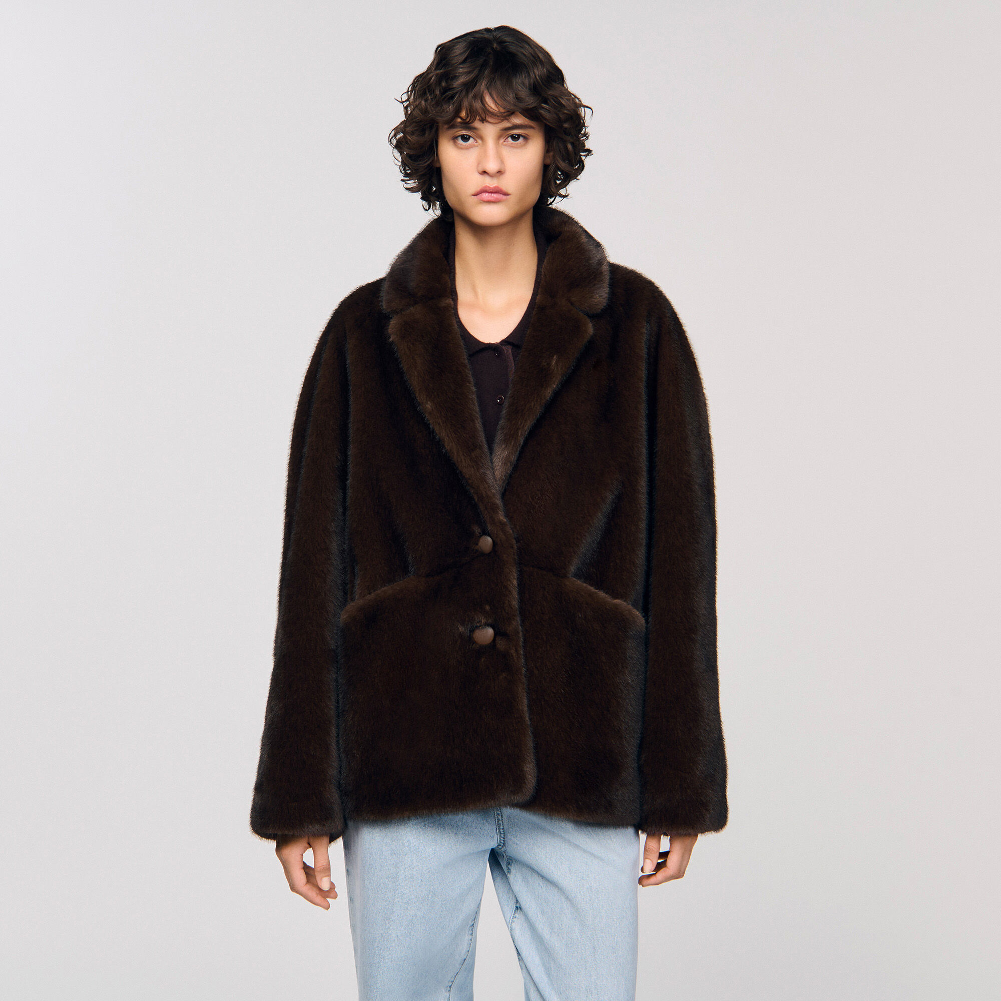 Faux fur coat jacket Faux fur coat jacket
