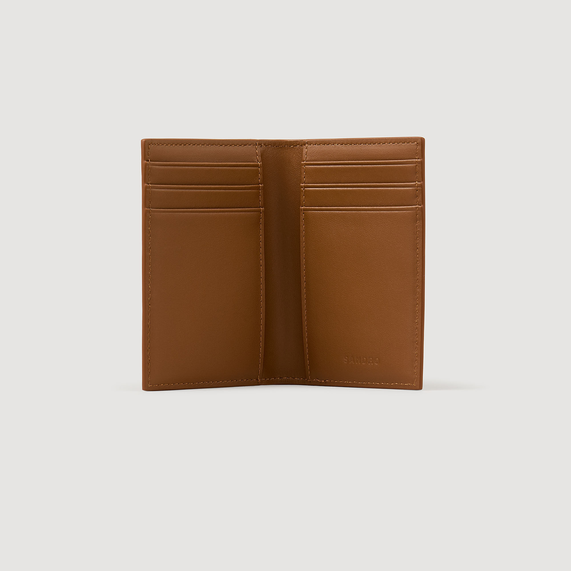 Grained leather foldable cardholder Grained leather foldable cardholder