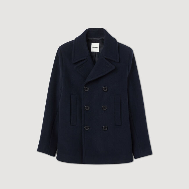 Straight-fit wool-blend coat - Men | Sandro Paris