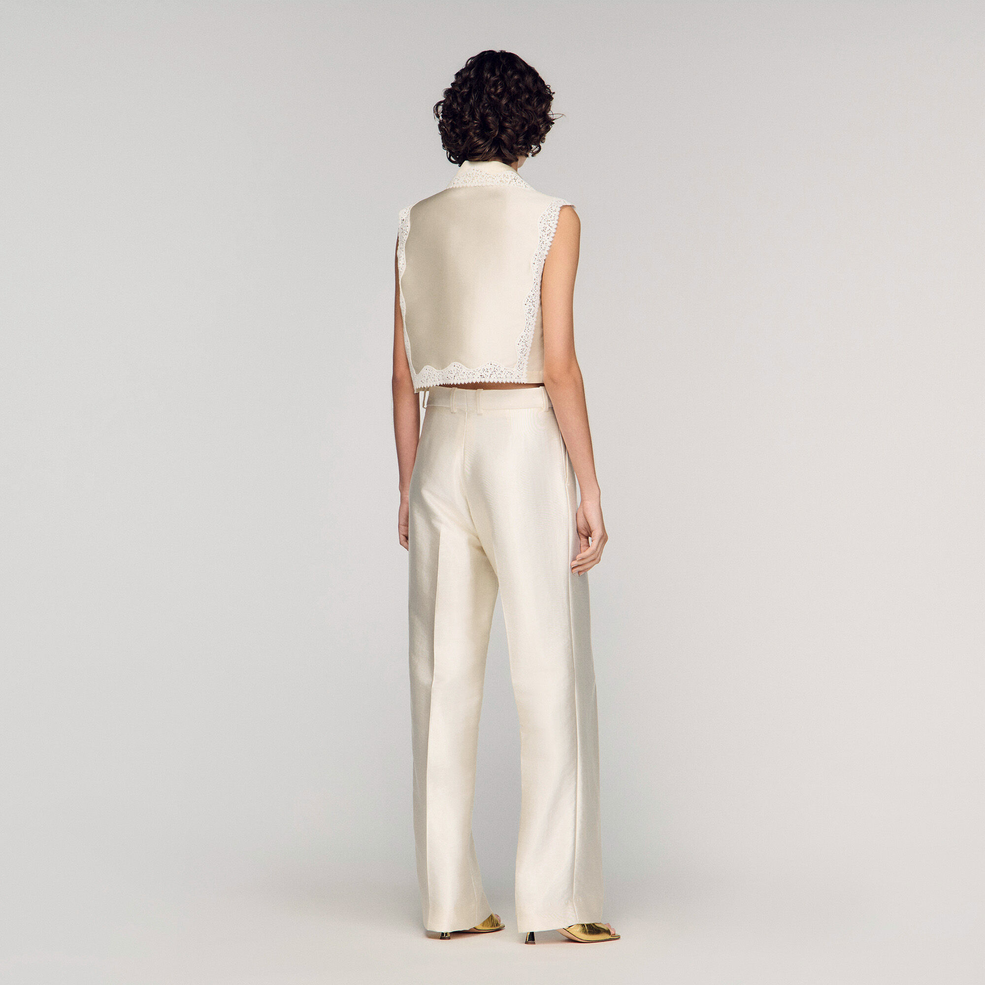 Satin-effect trousers