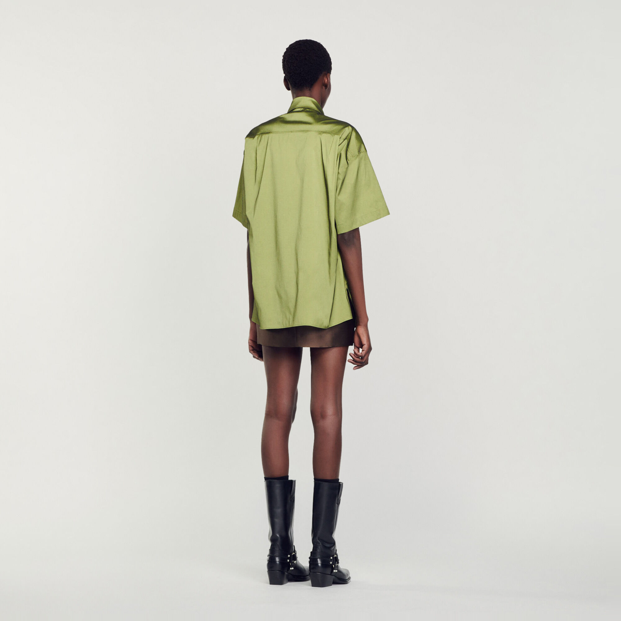 Oversize satin shirt