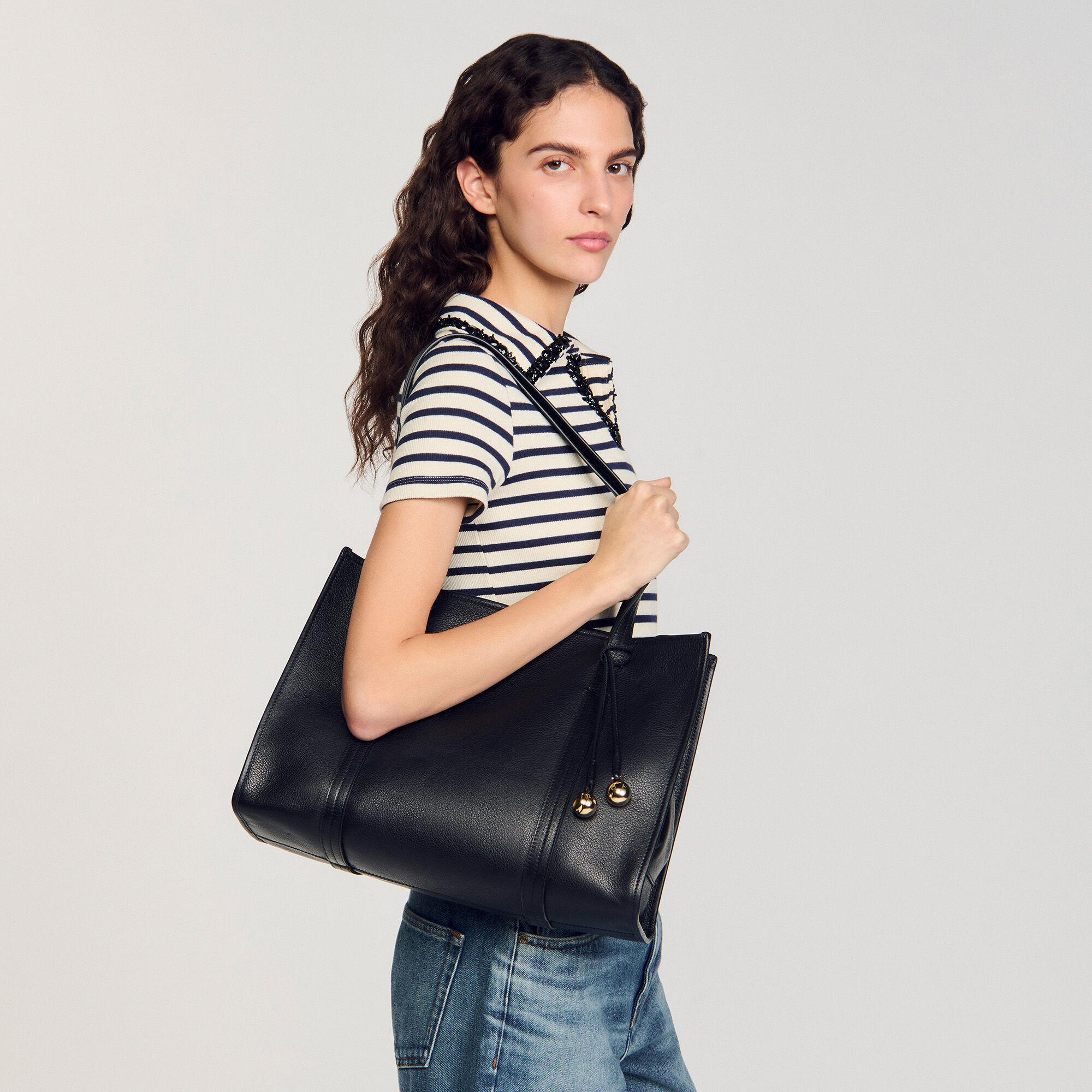 Soft leather shopping bag