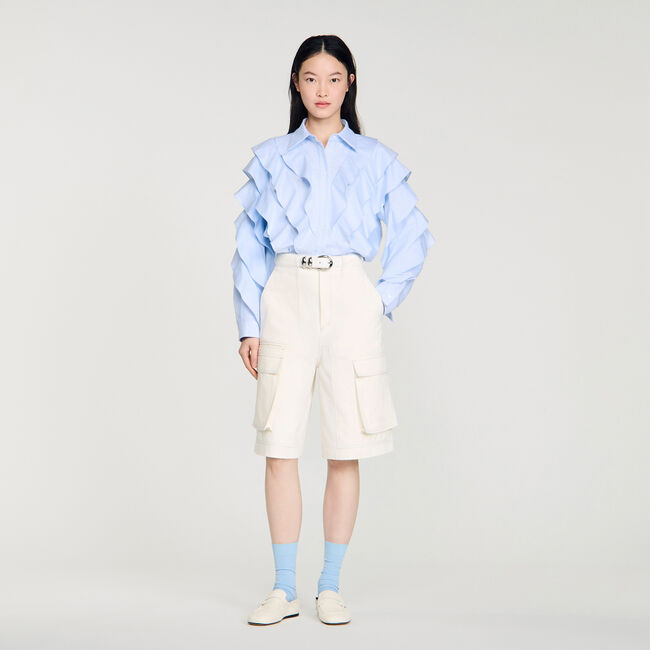 Ruffled cotton shirt