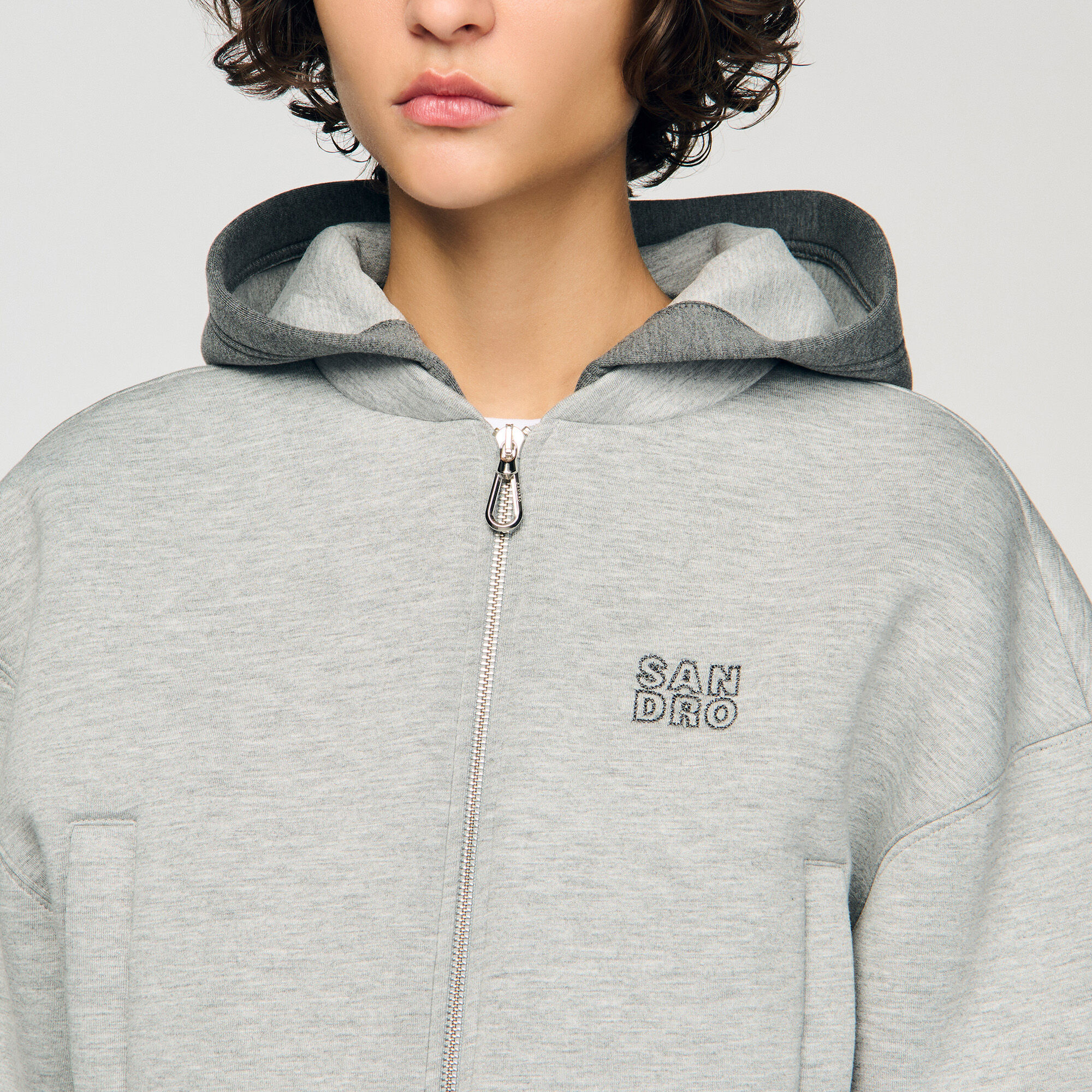 Hooded sweatshirt jacket