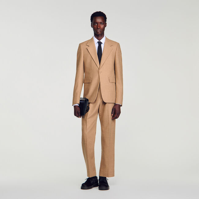 Loose wool suit jacket