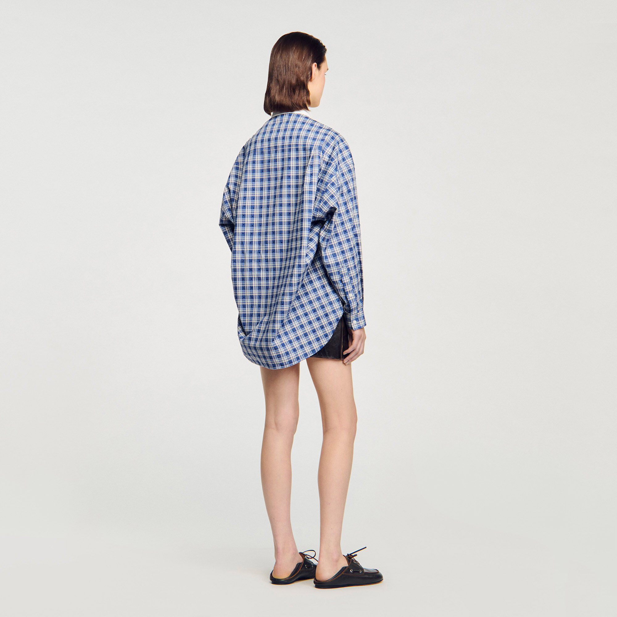 Rhinestone check shirt