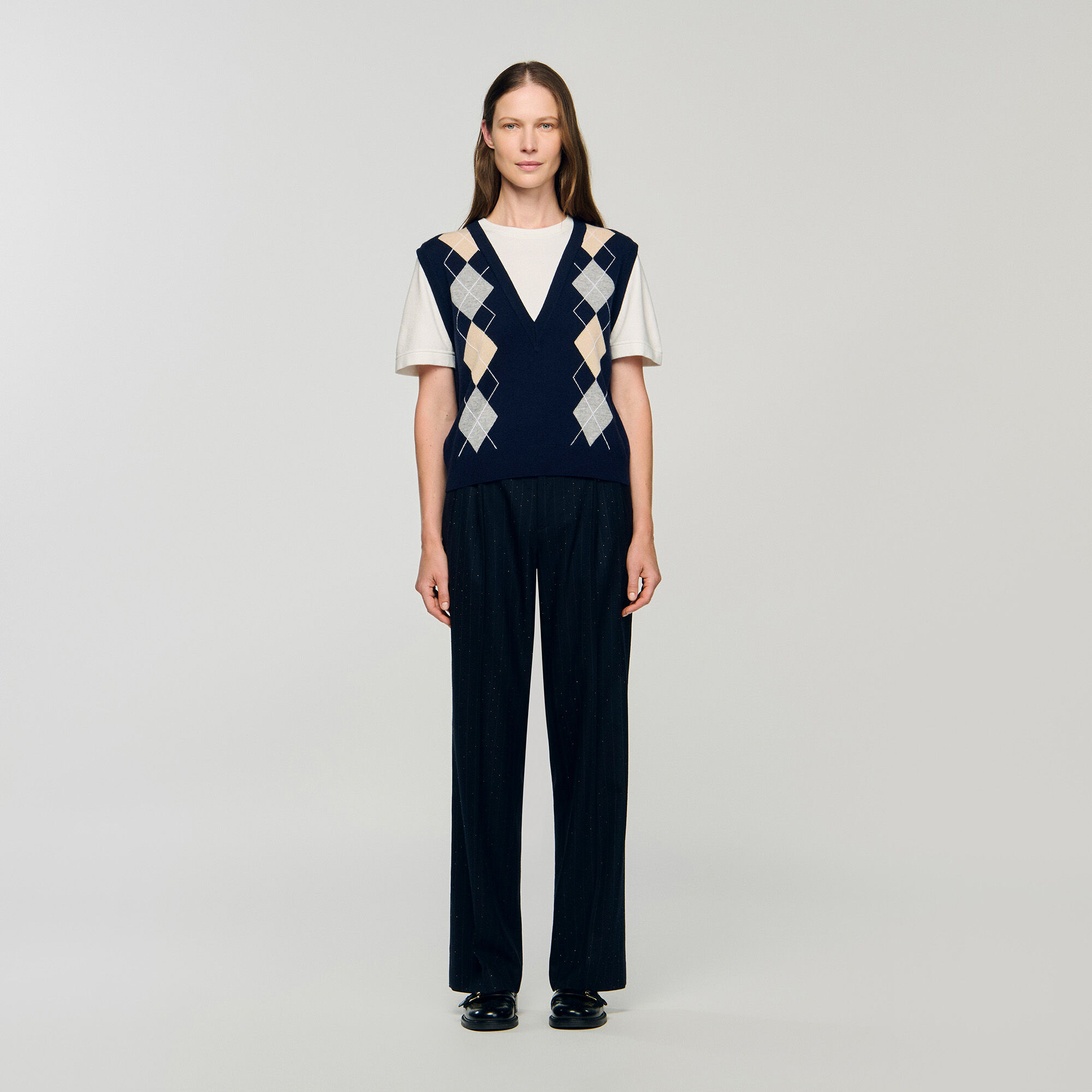 Argyle layered effect jumper Argyle layered effect jumper