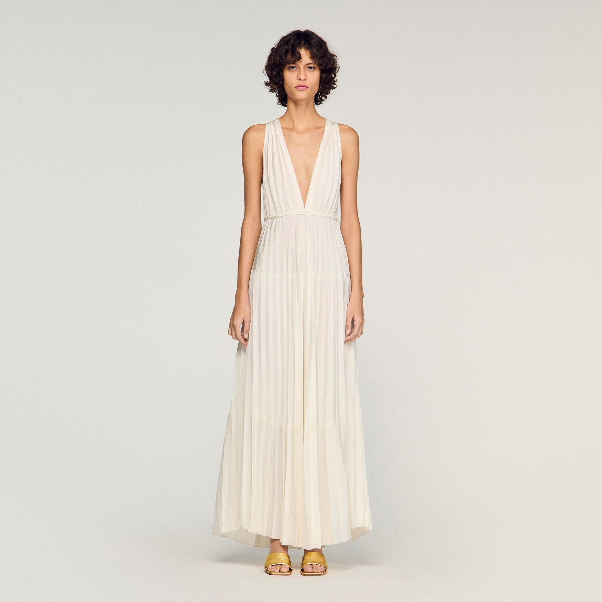 Pleated maxi dress