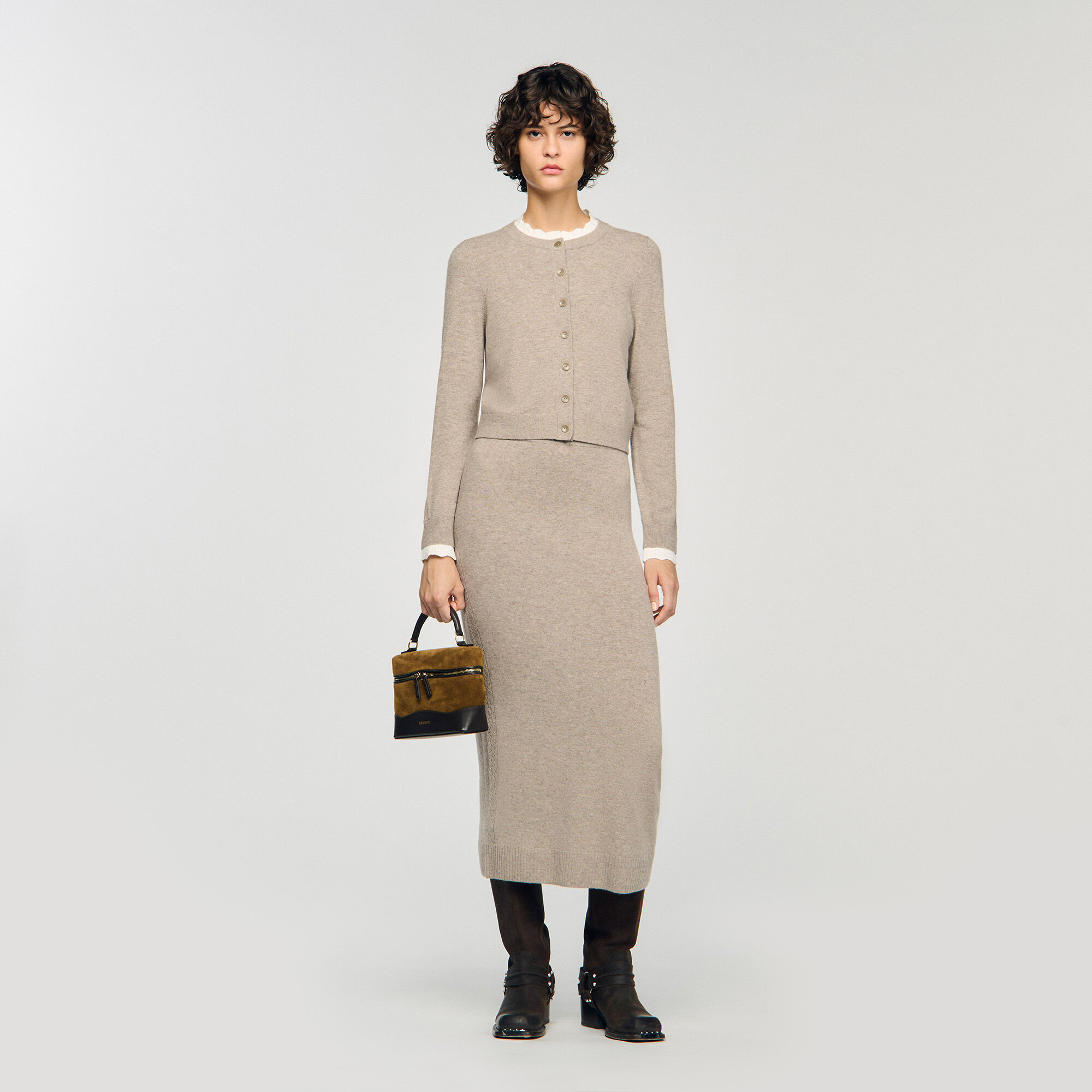 Cardigan with contrast collar Cardigan with contrast collar