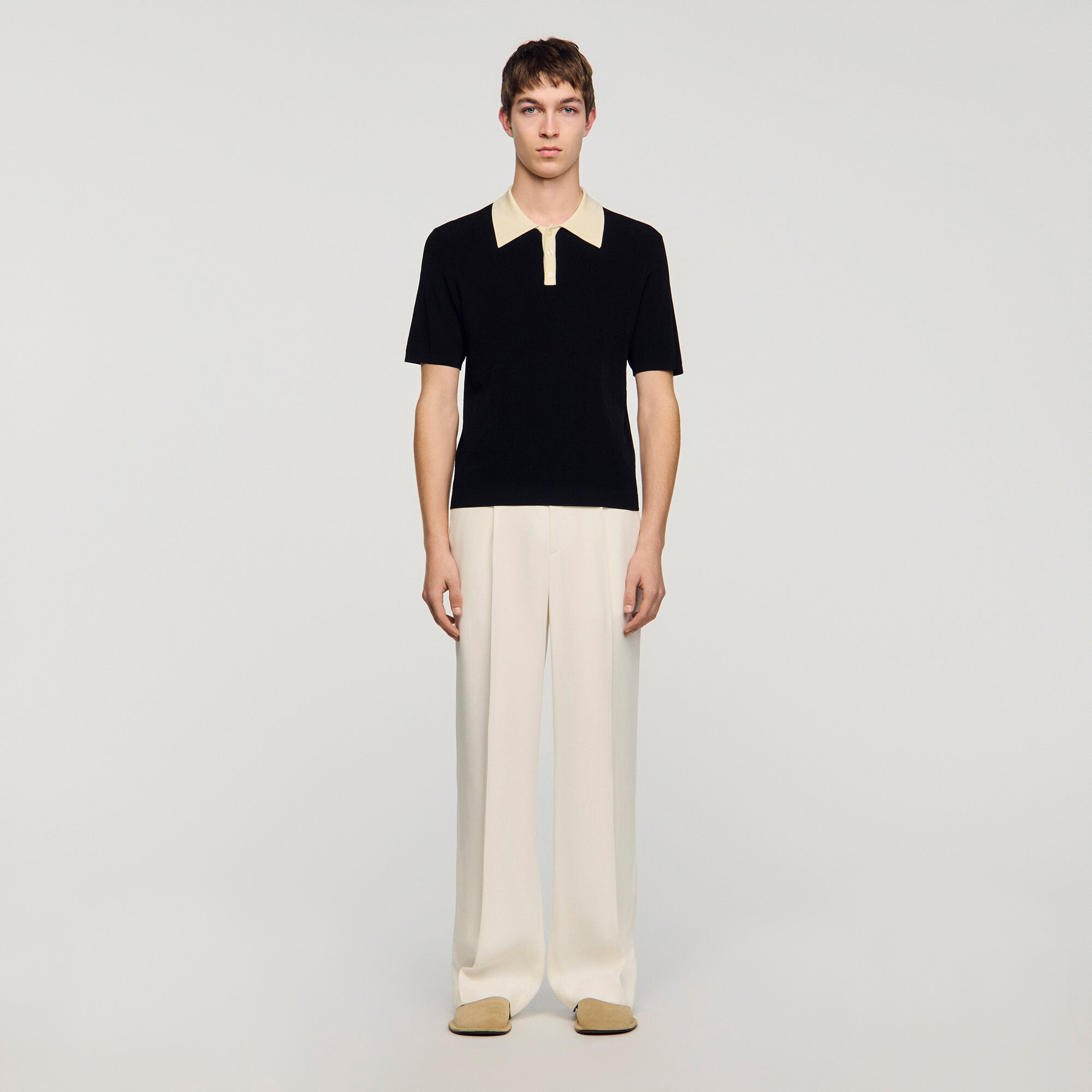 Two-tone polo shirt