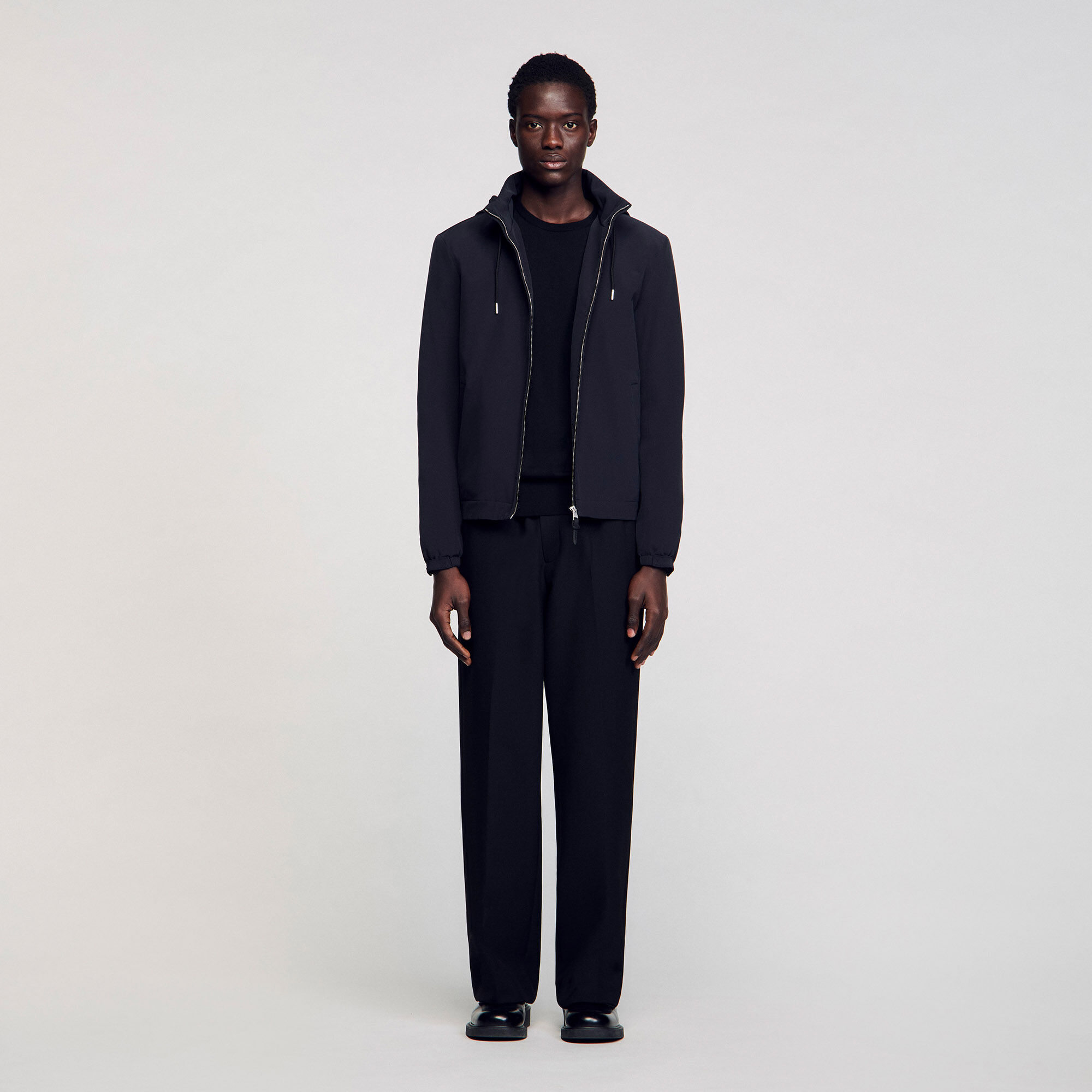 Zip-up hooded jacket