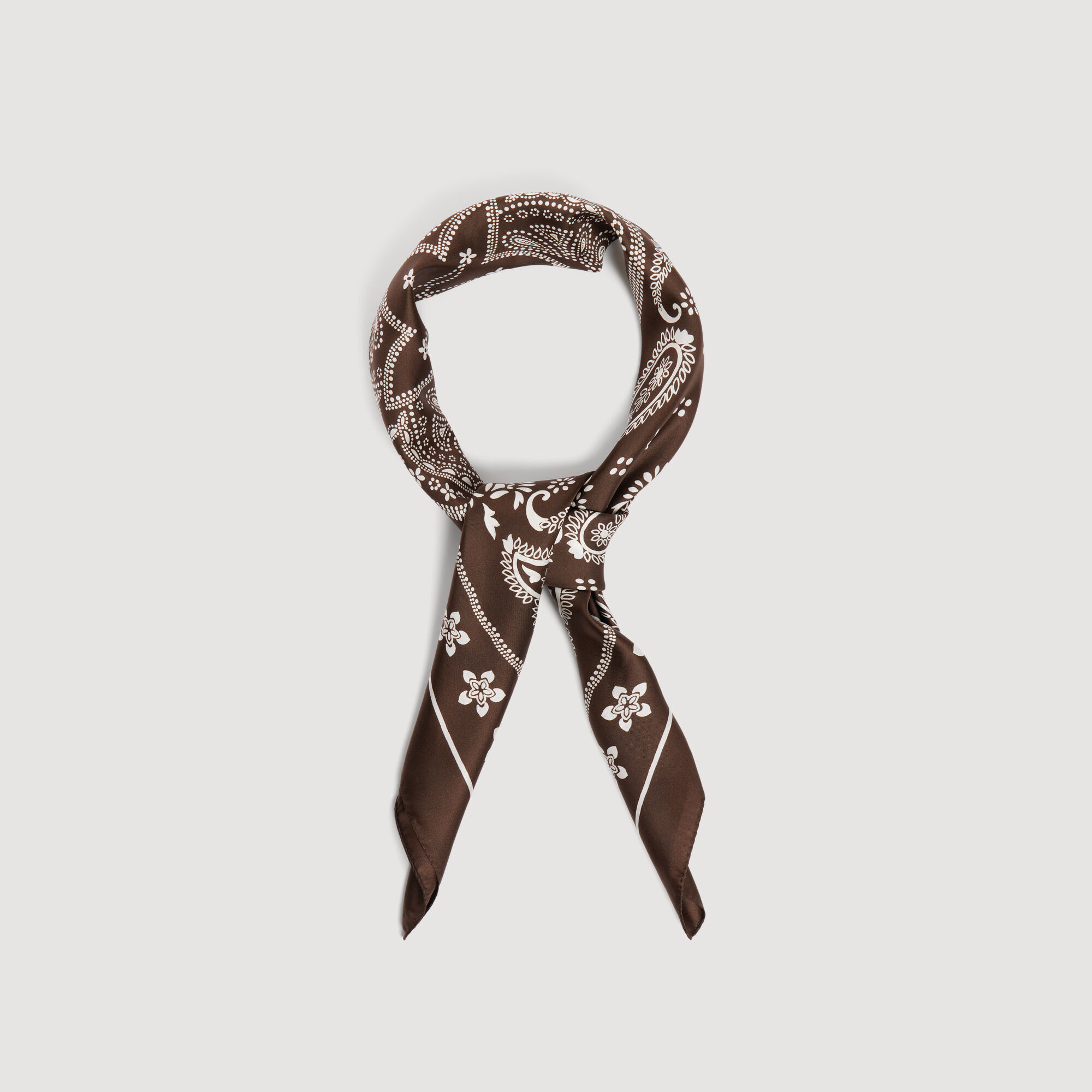 Silk bandana print scarf