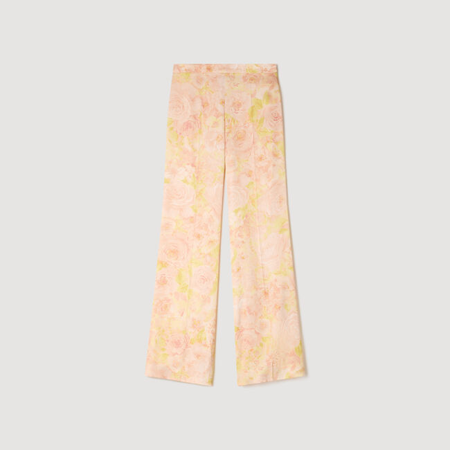 Floral-print floaty trousers