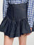 Short denim ruffled skirt