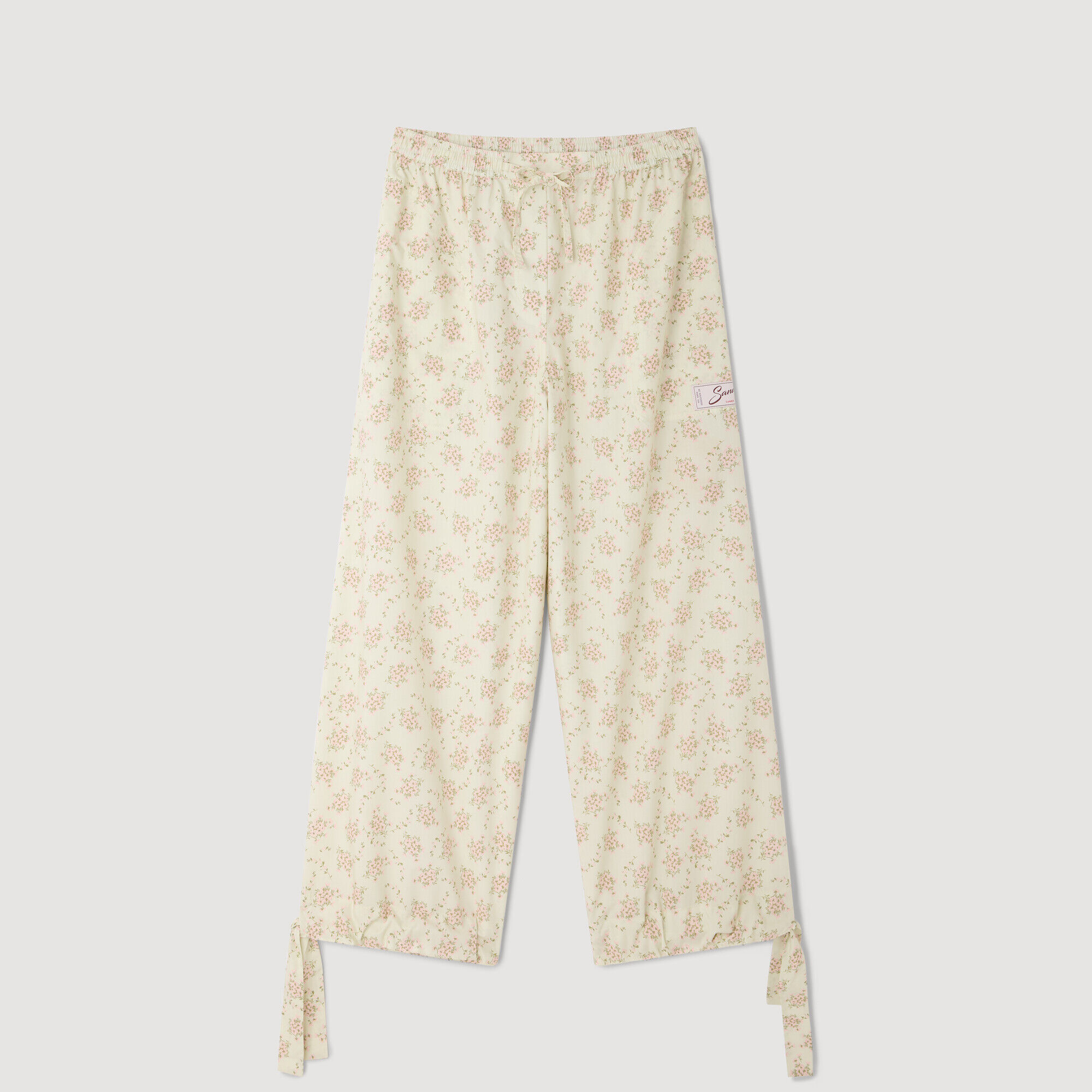 Floral wide-leg trousers