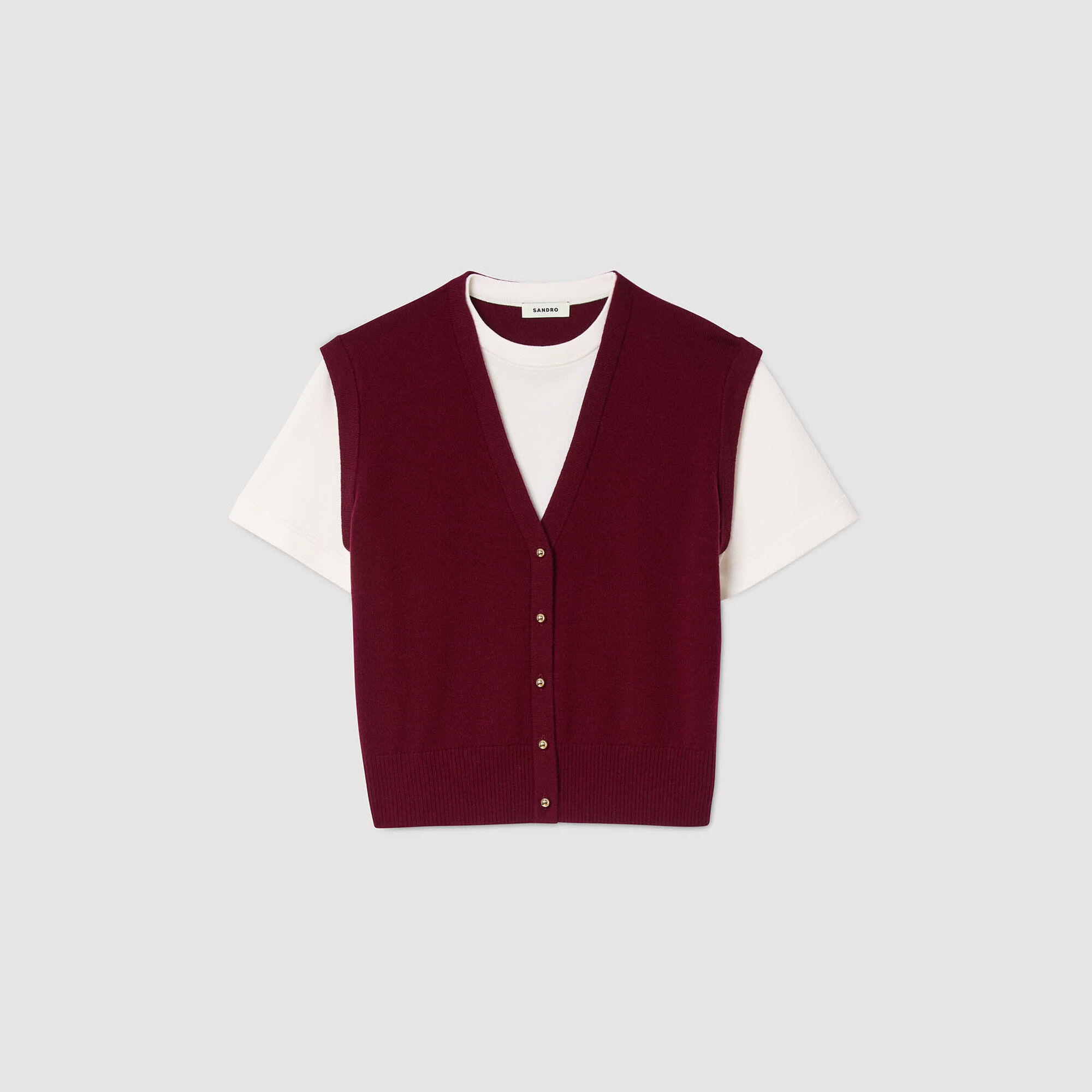 Two-tone wool and cashmere jumper