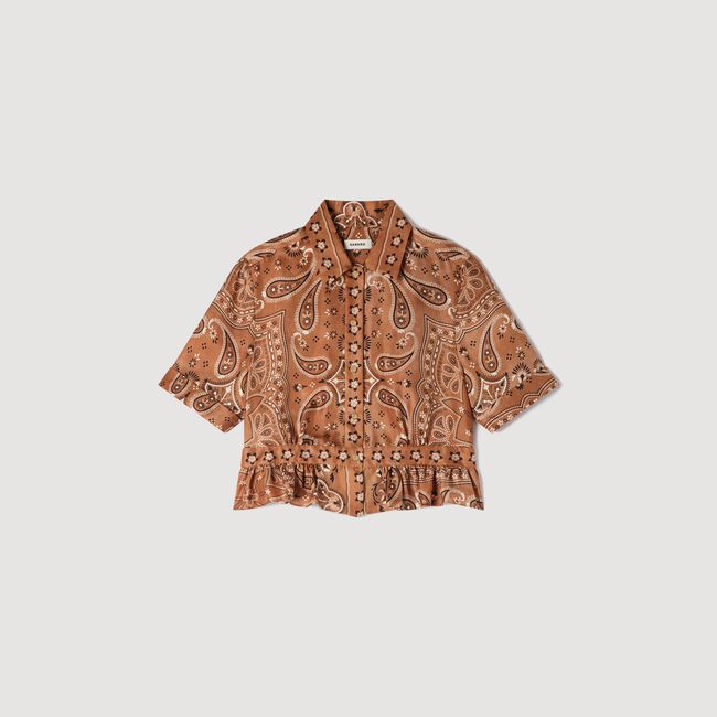 Bandana print cropped shirt