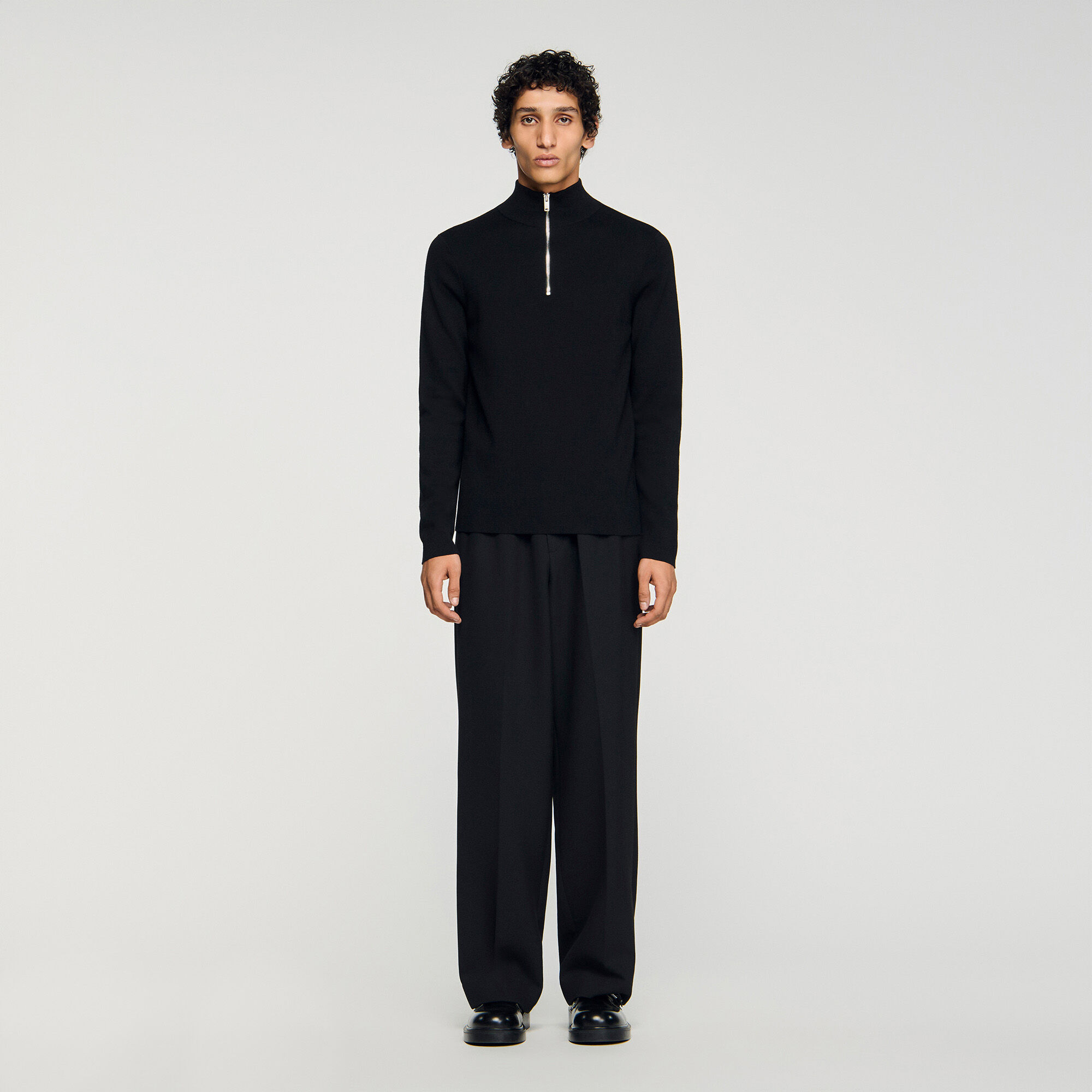 Wool jumper with zip collar Wool jumper with zip collar
