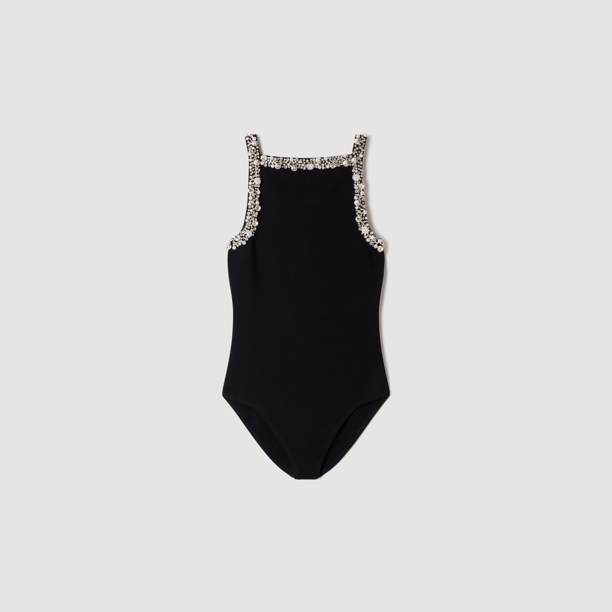 Bead and rhinestone knit bodysuit - Women | Sandro Paris