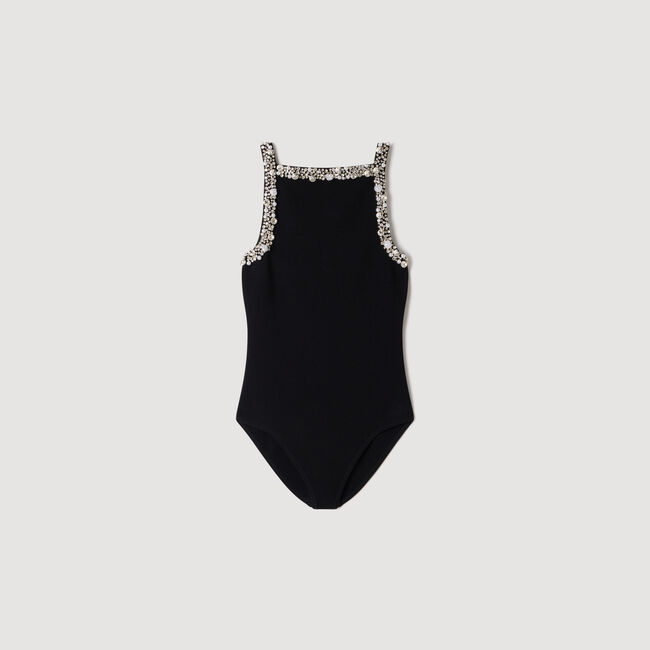 Bead and rhinestone knit bodysuit - Women | Sandro Paris