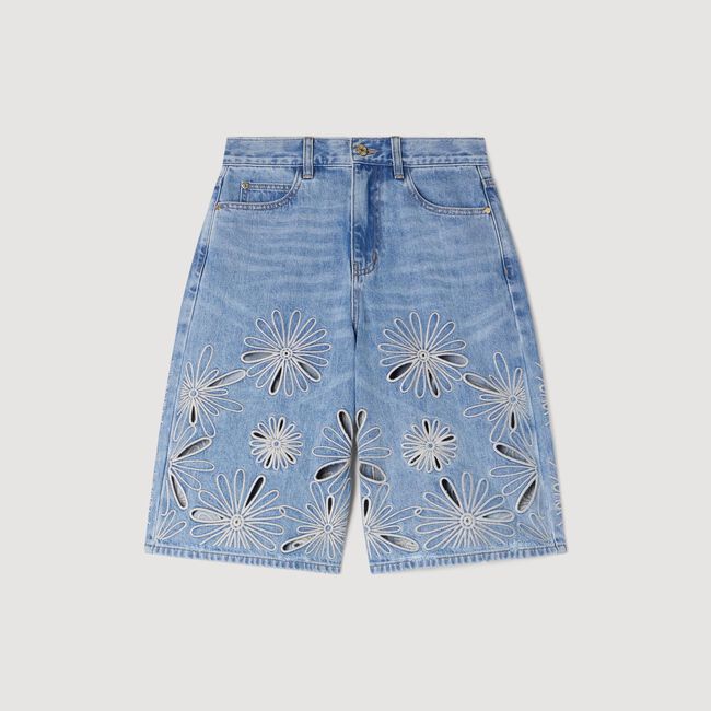 Embroidered Bermuda shorts