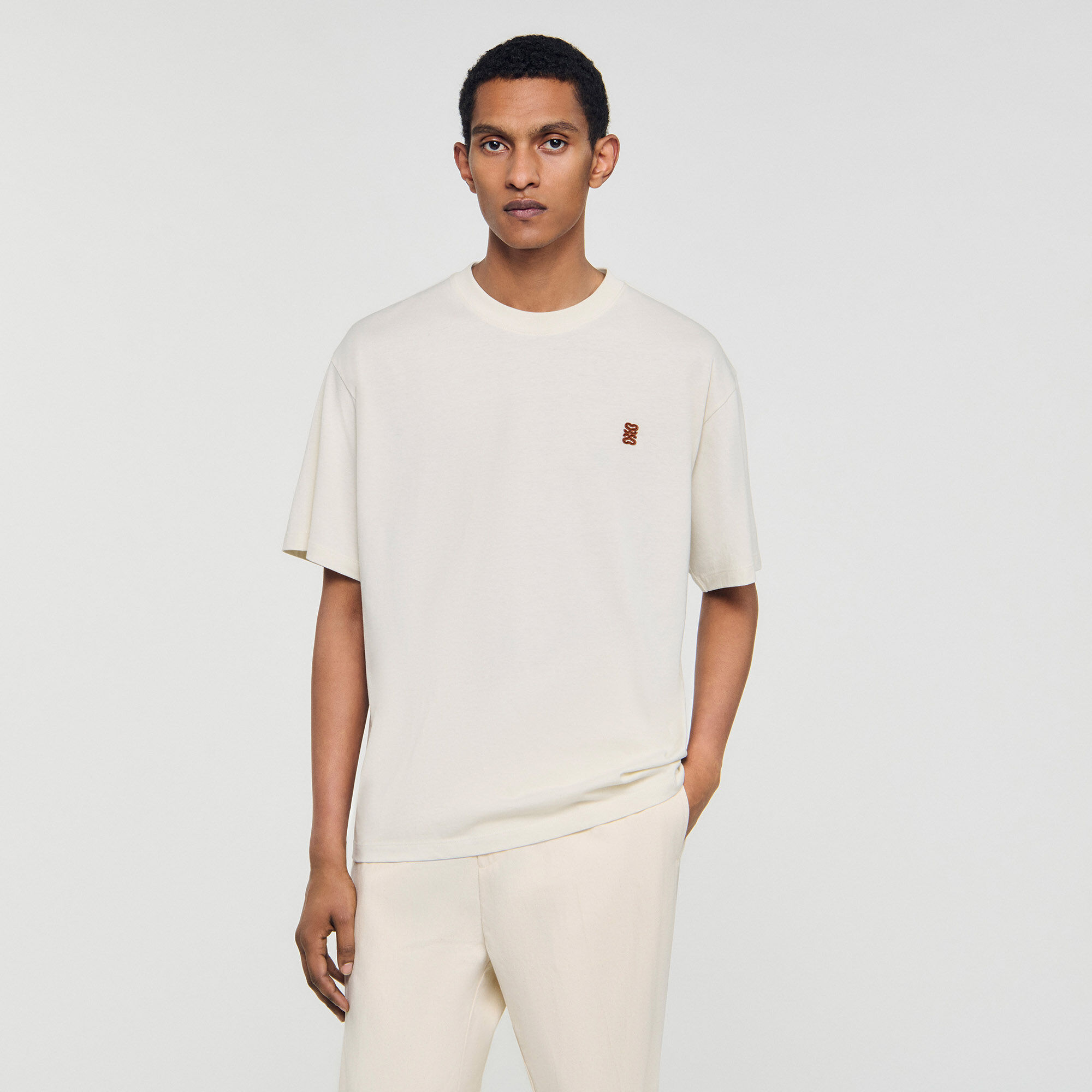 Leather logo T-shirt