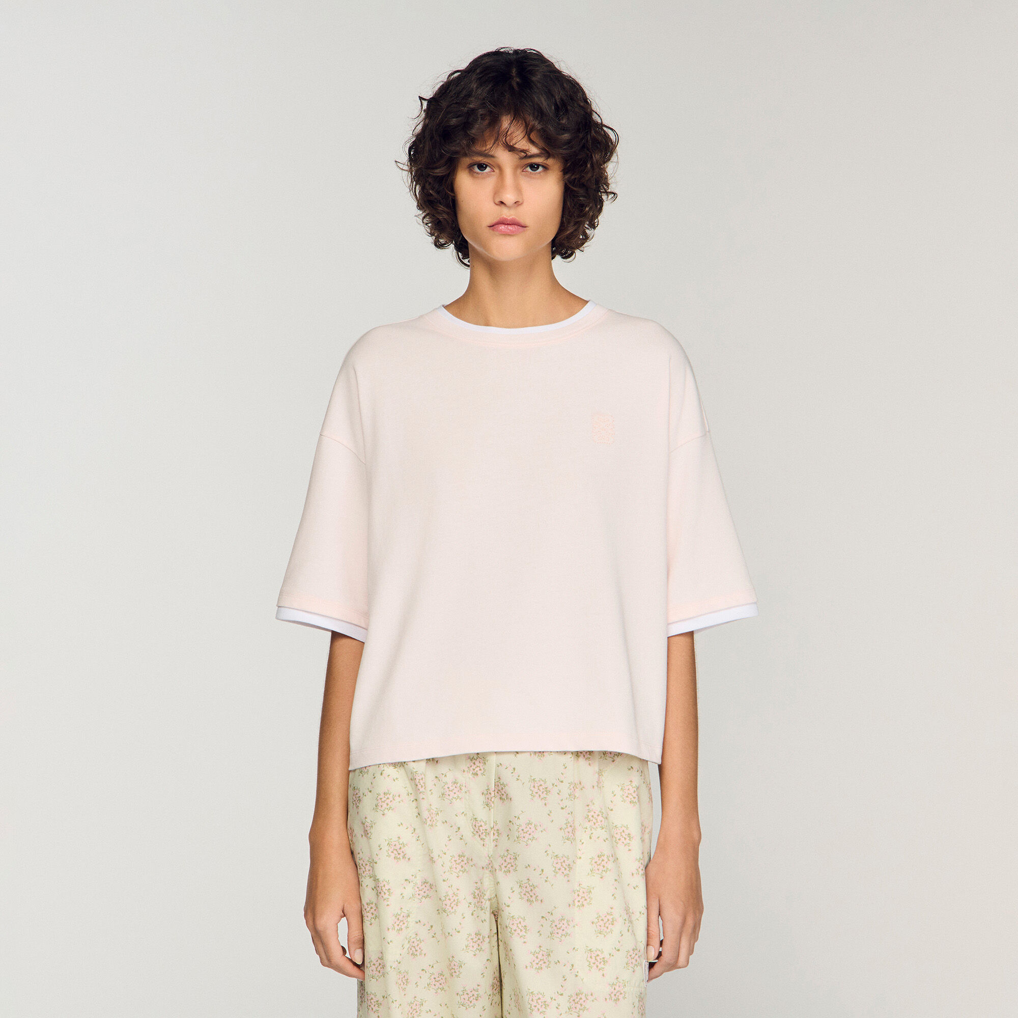 Embroidered logo cotton T-shirt