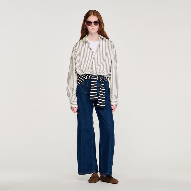 Striped cotton shirt - Men | Sandro Paris
